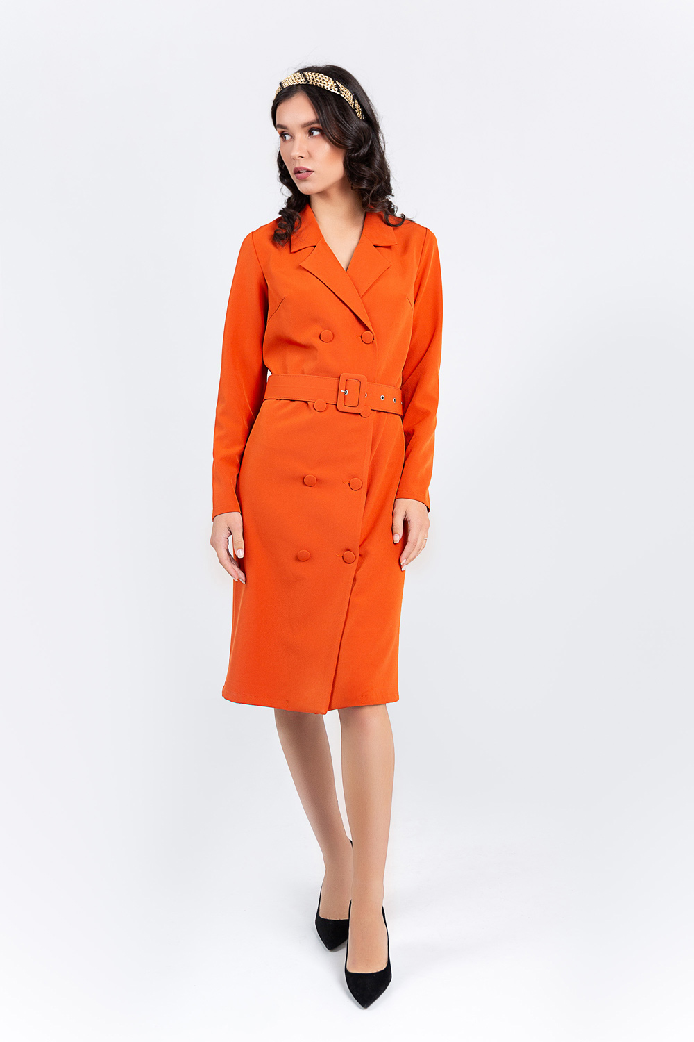 Jacket dress with belt