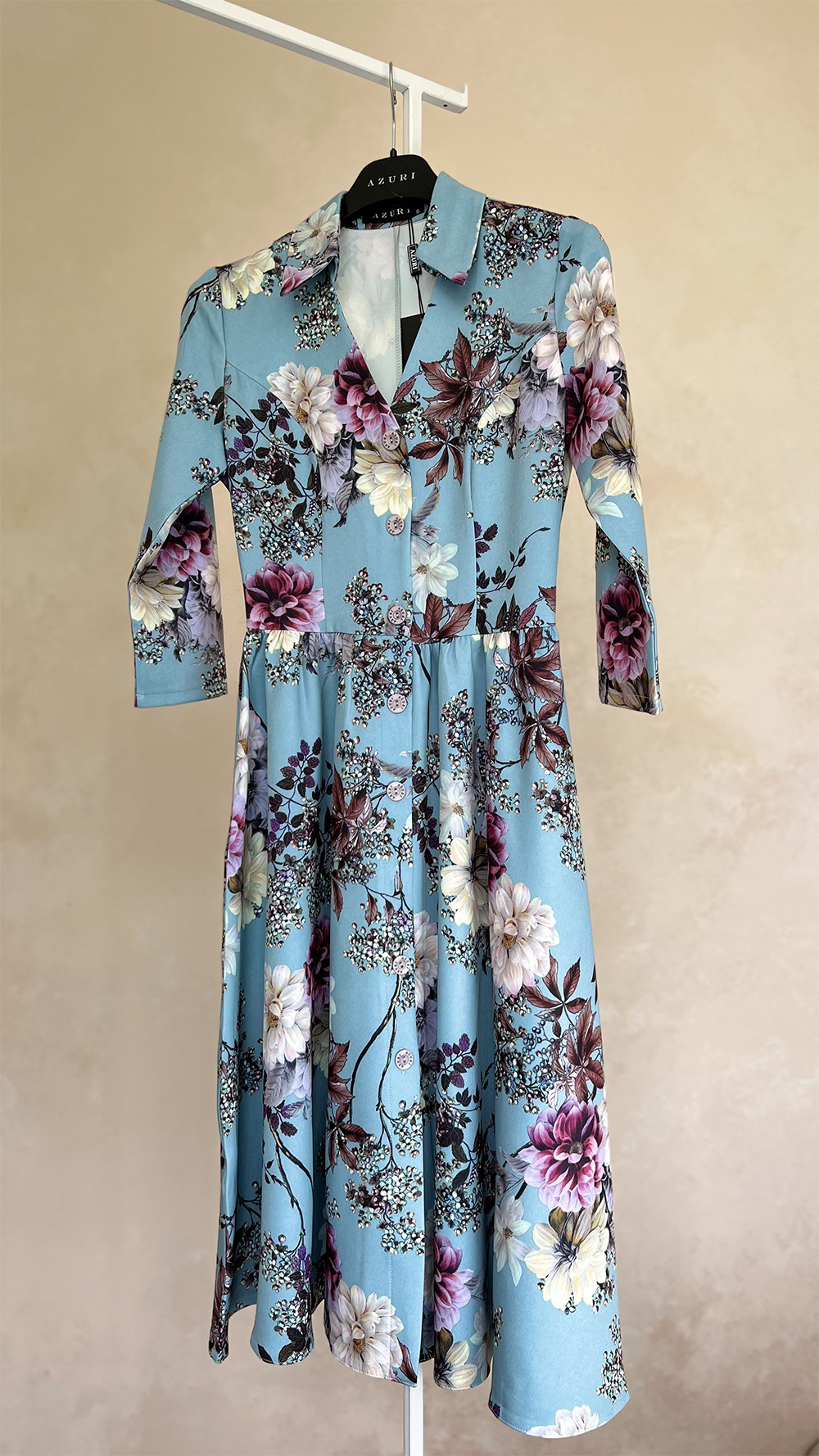 Floral print shirt dress