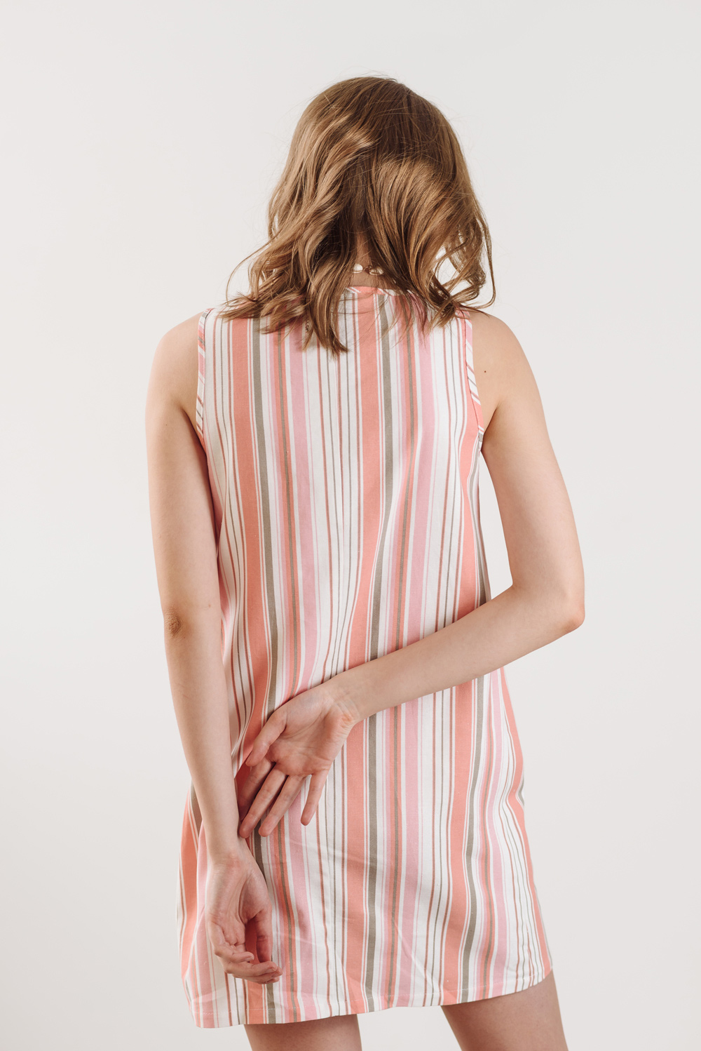 Linen coral dress