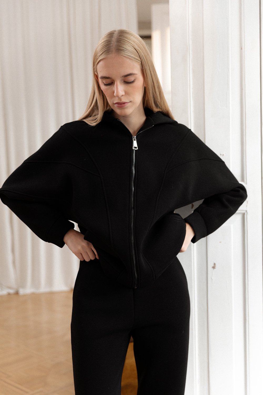 Black fleece sweatshirt