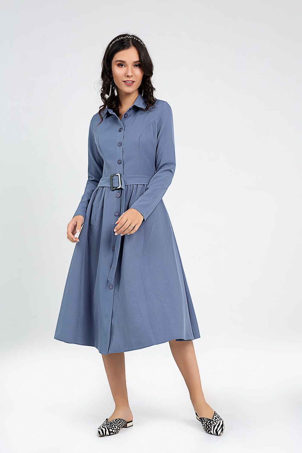 Dress-shirt with a full skirt