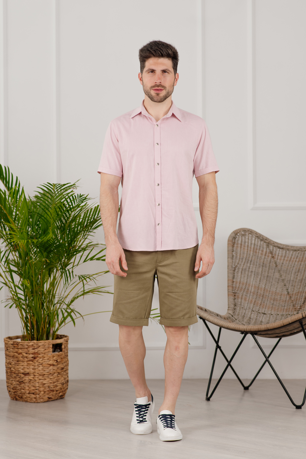 Pink summer linen shirt