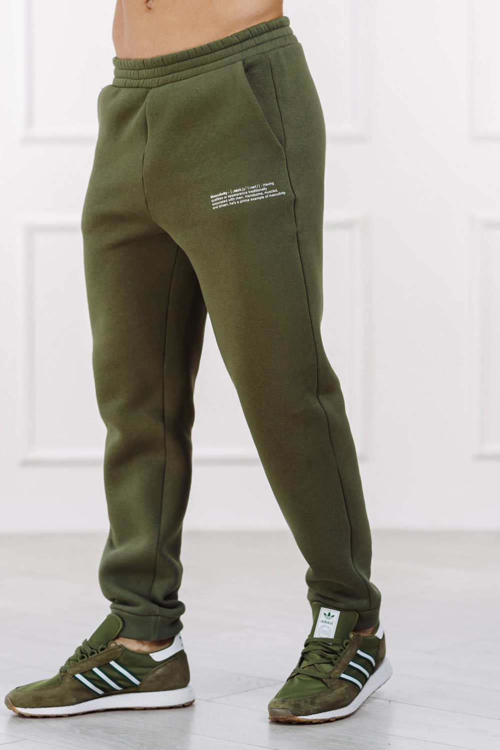 Khaki winter track pants