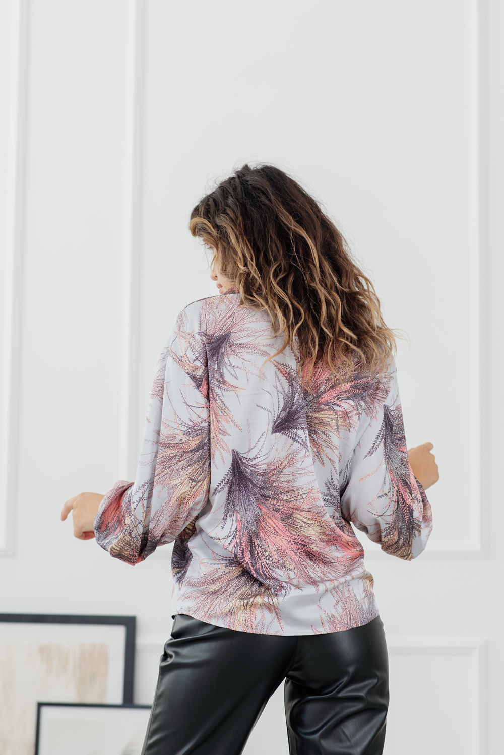 Silk blouse with floral print