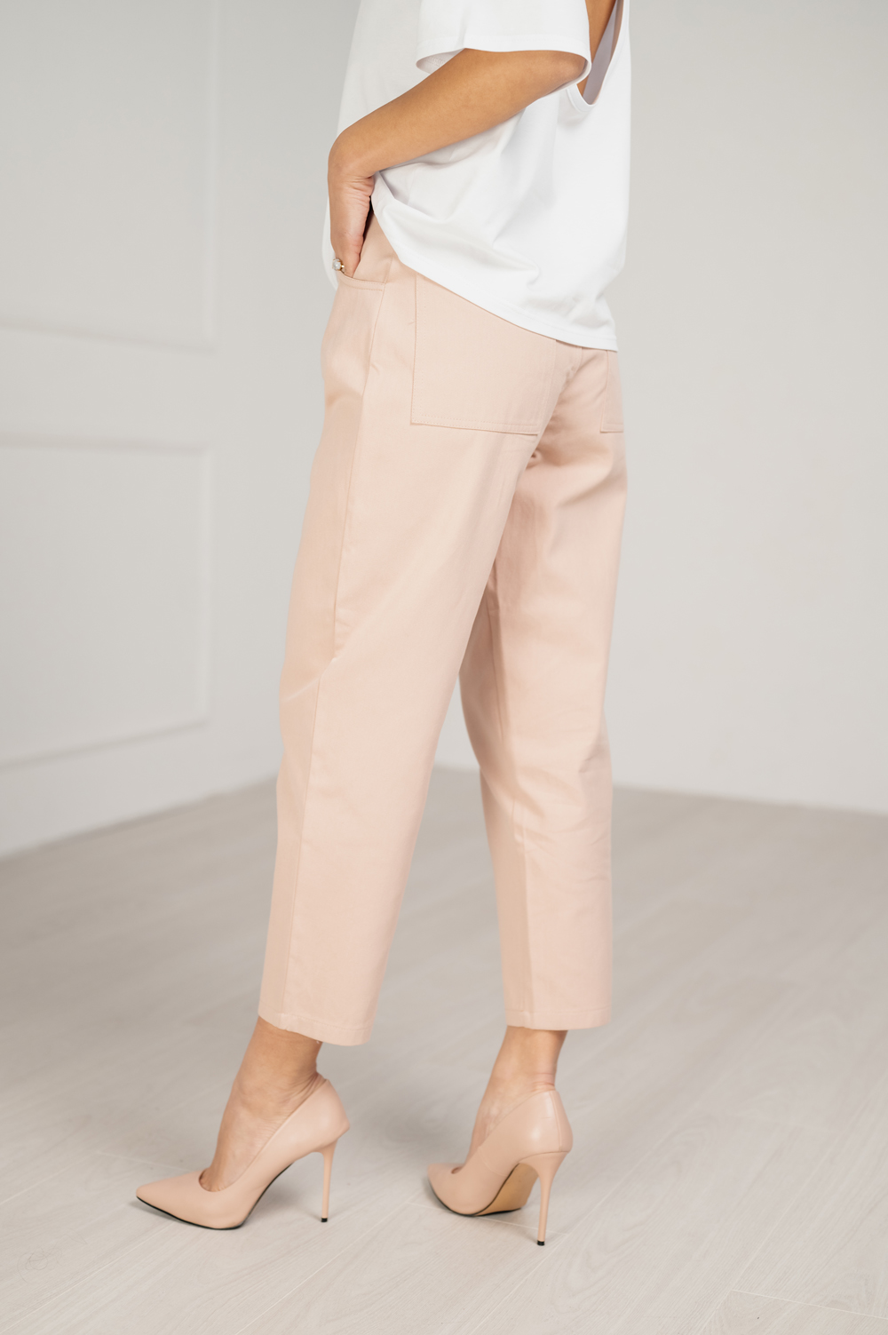 Powder colored slouchy jeans