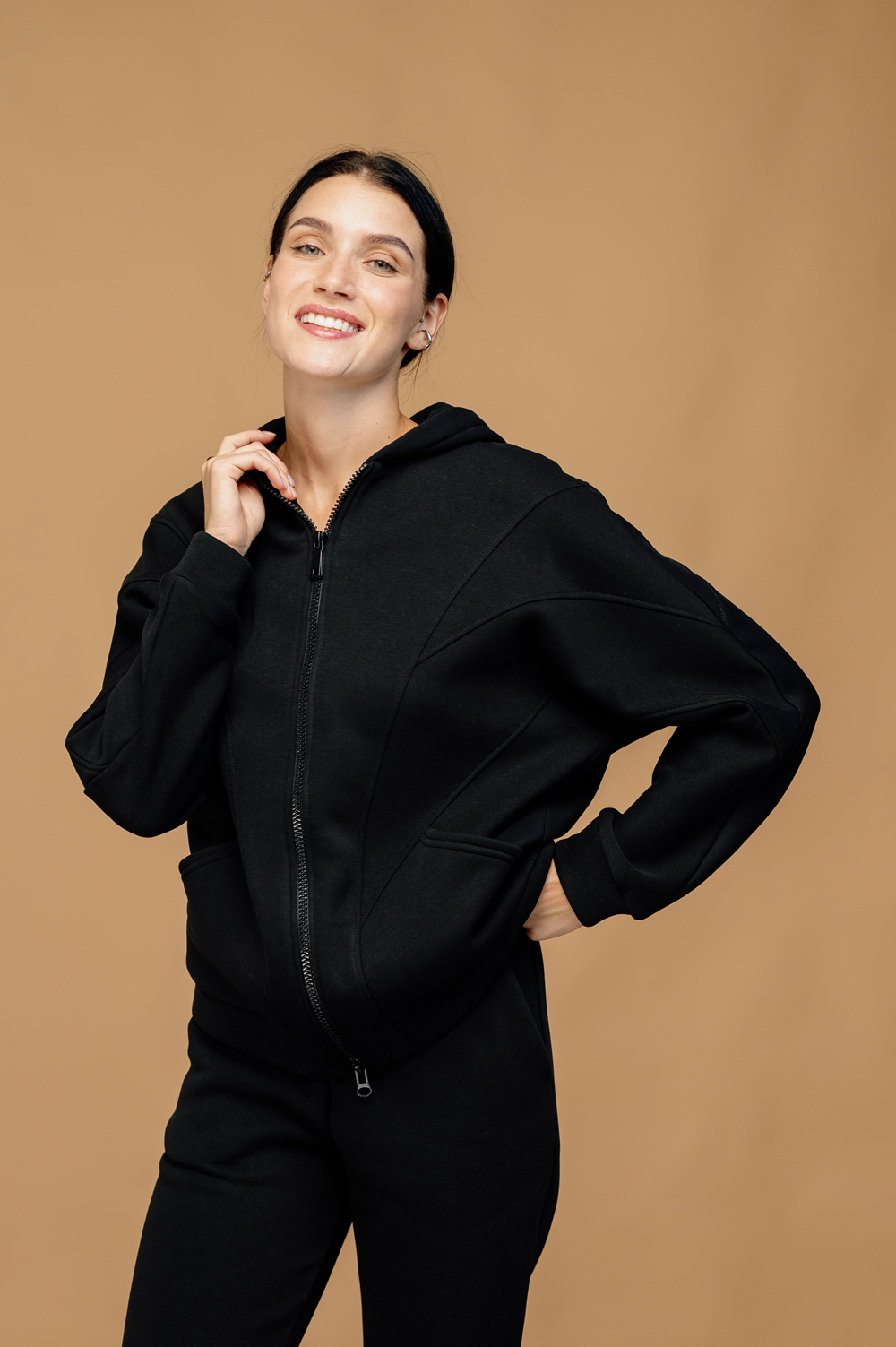 Black fleece sweatshirt