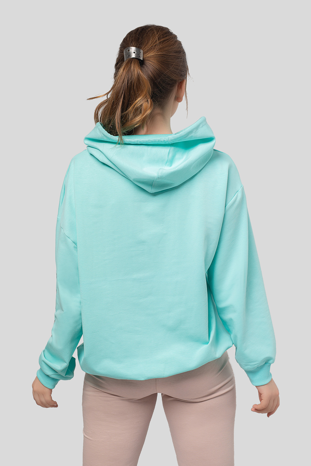 Turquoise hoodie with hood