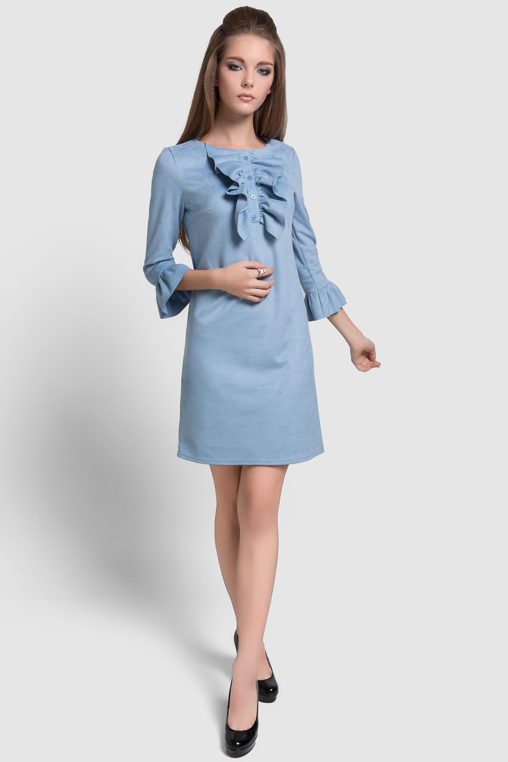 Suede dress Autumn-Sky