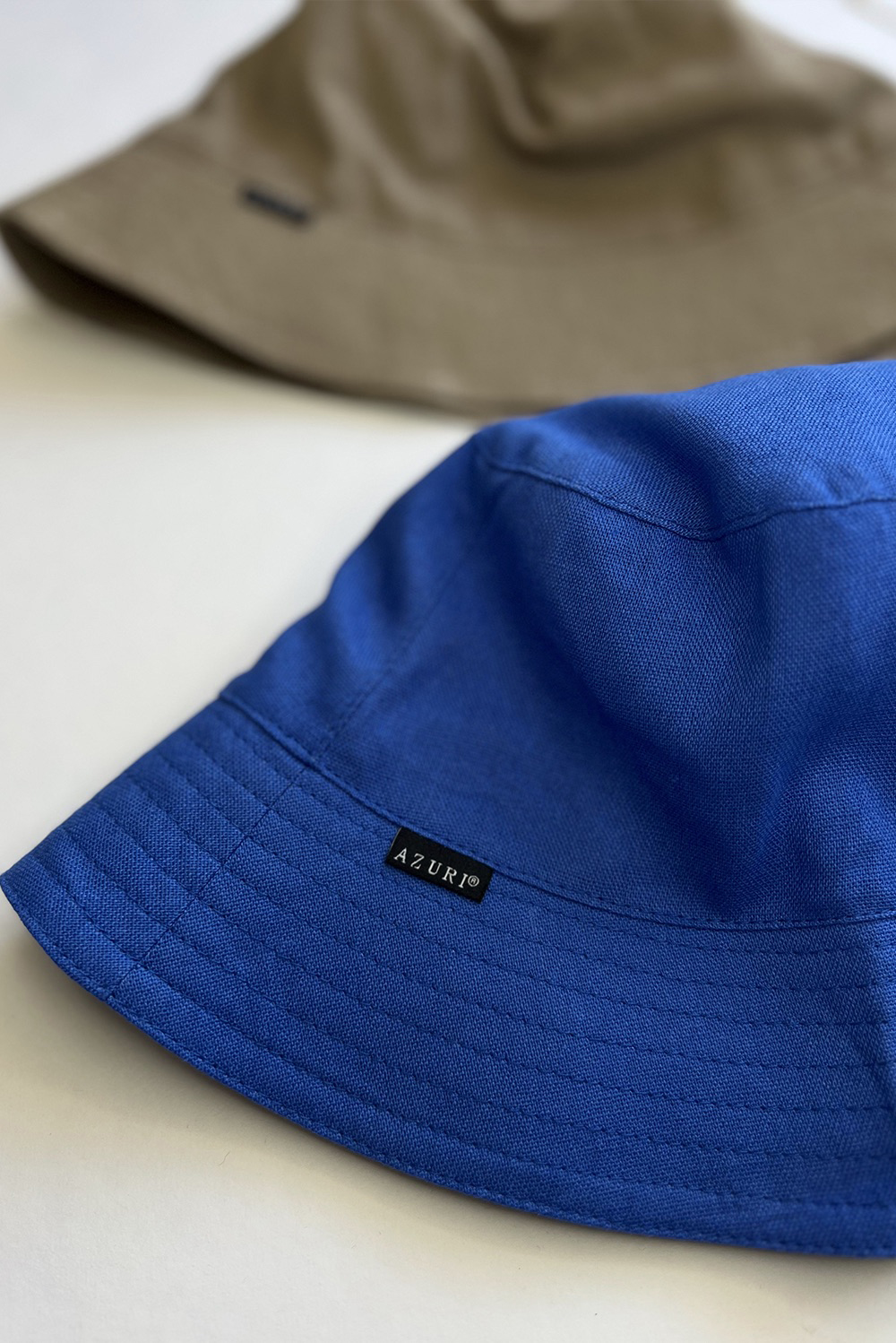 Blue linen hat