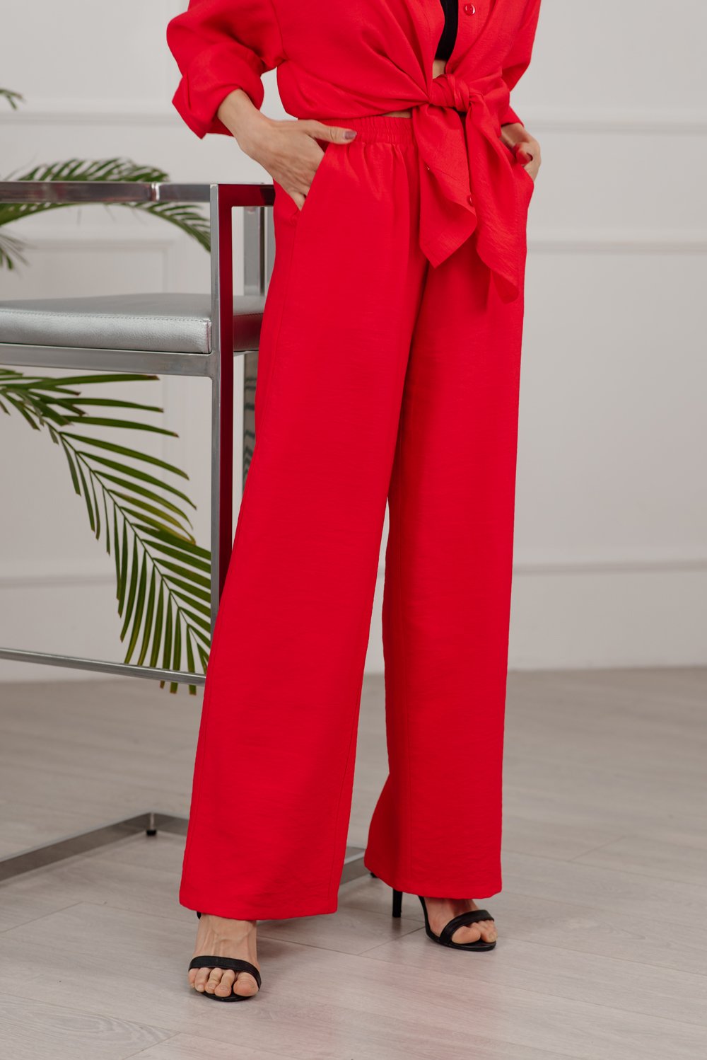 Coral Linen Trouser Suit