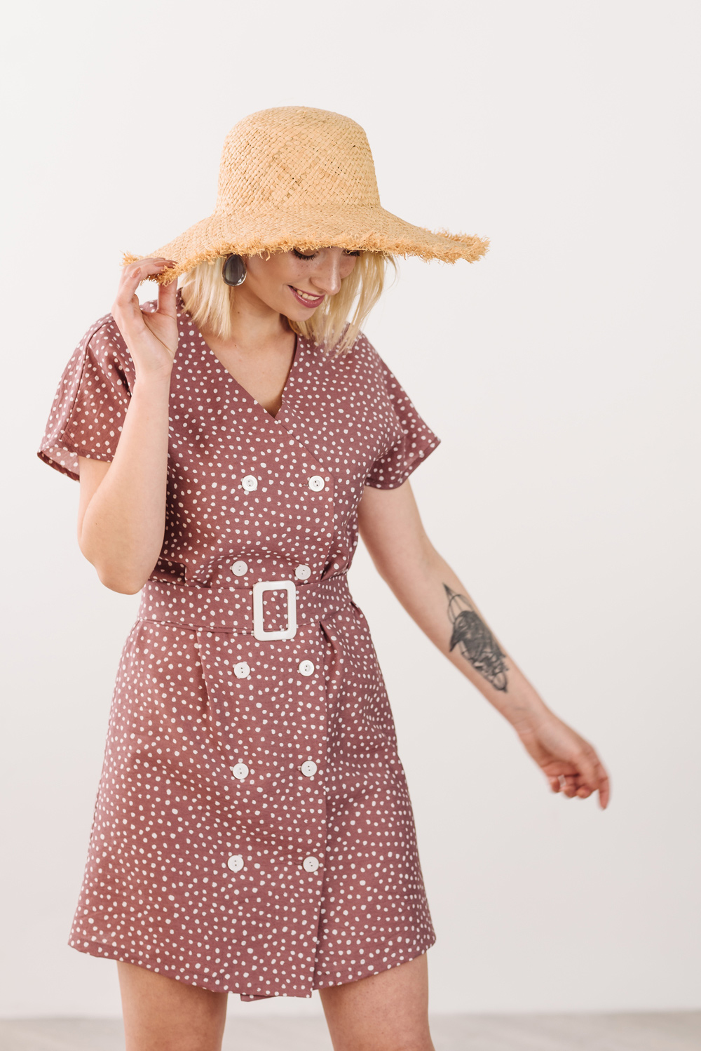 Short polka dot summer dress