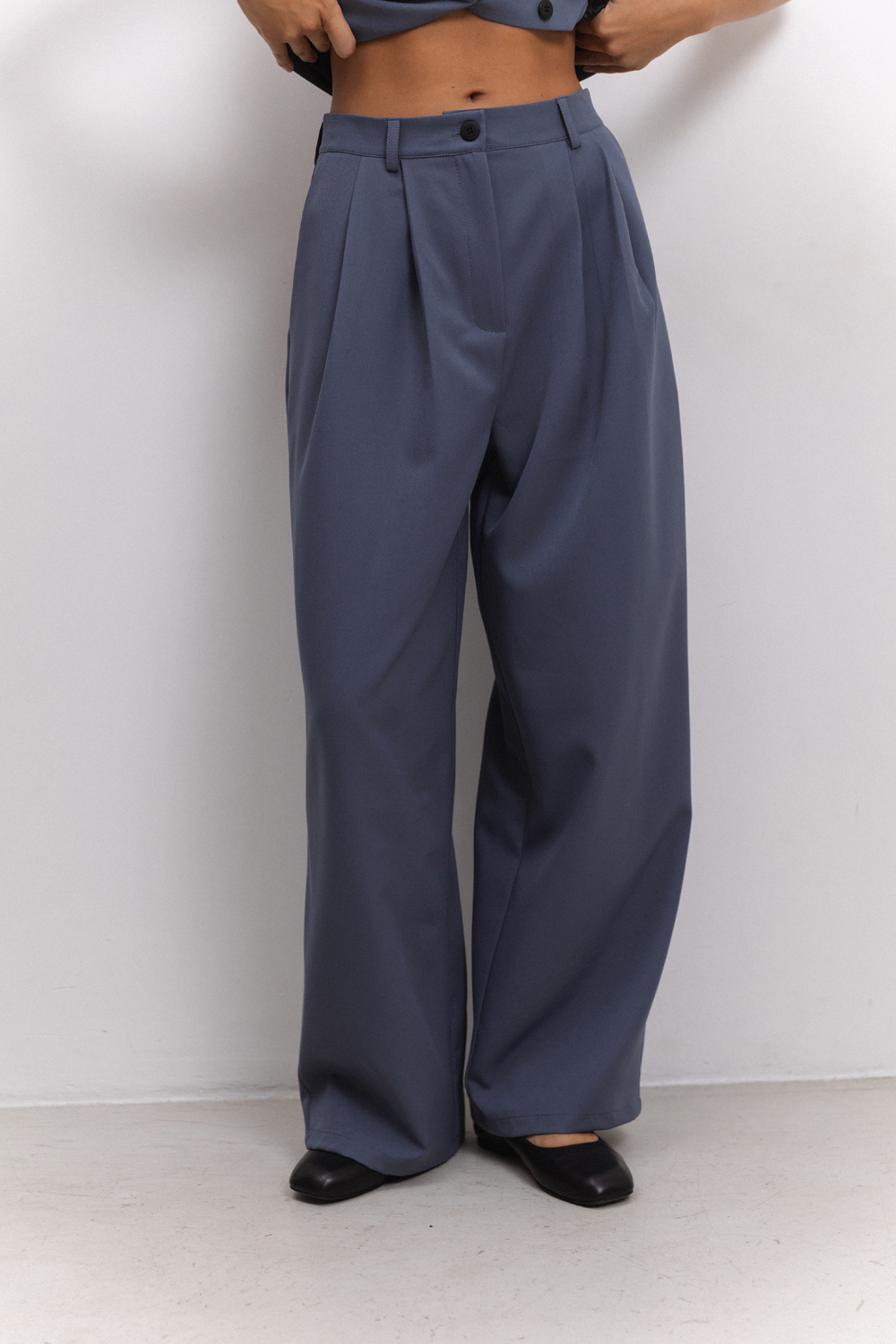 Gray-blue palazzo pants