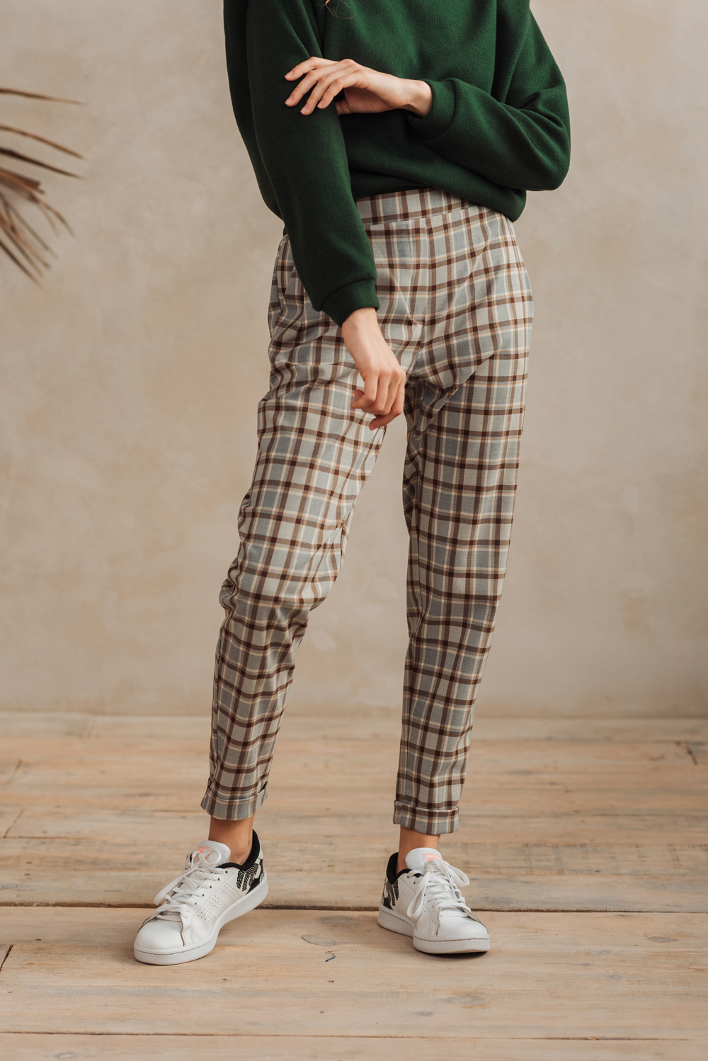 Brown check trousers