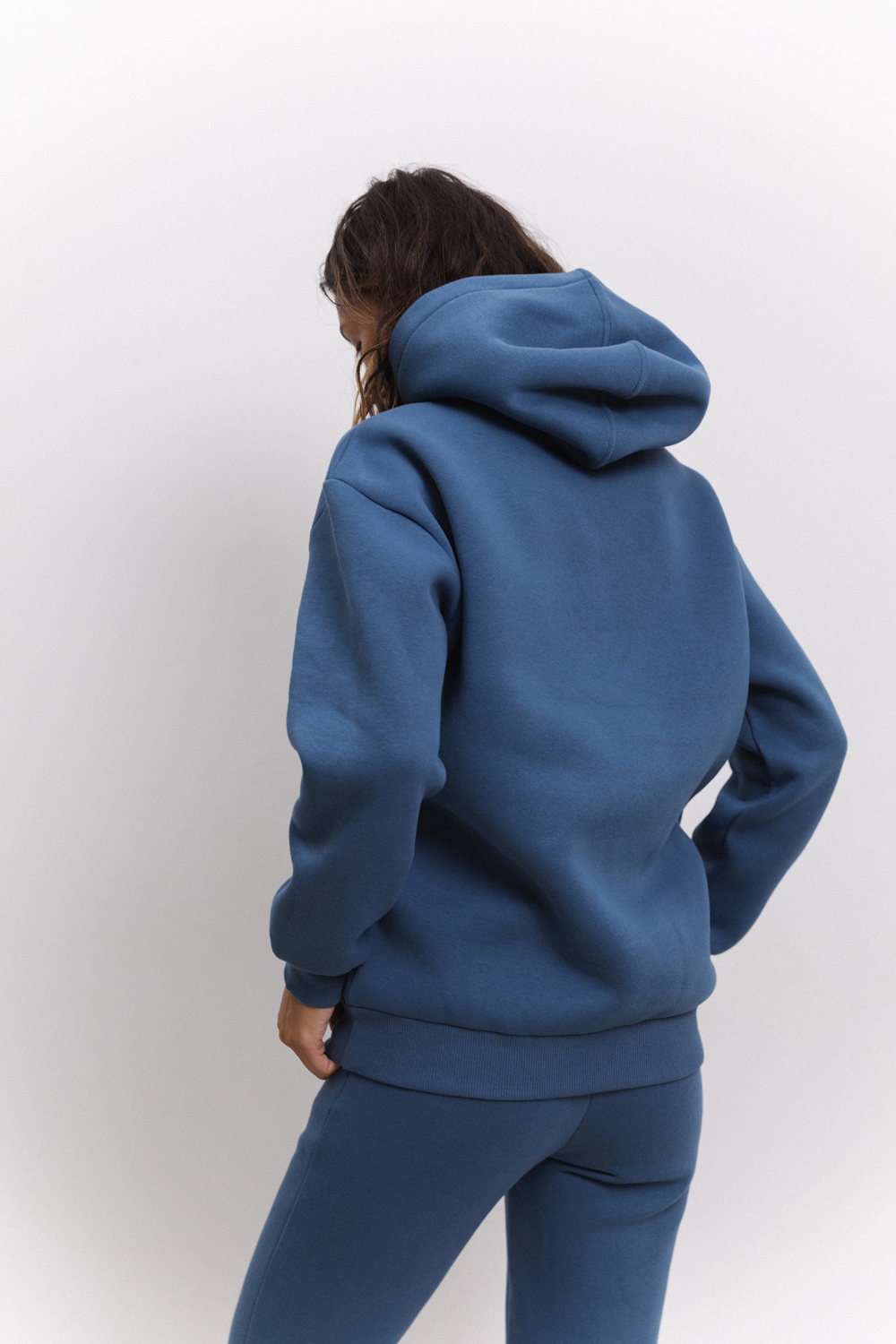 Blue sweatshirt with hood