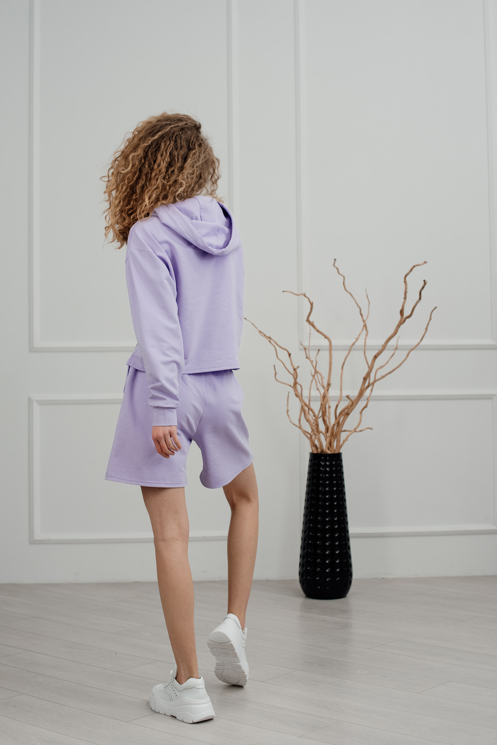 Lilac blended cotton jersey suit