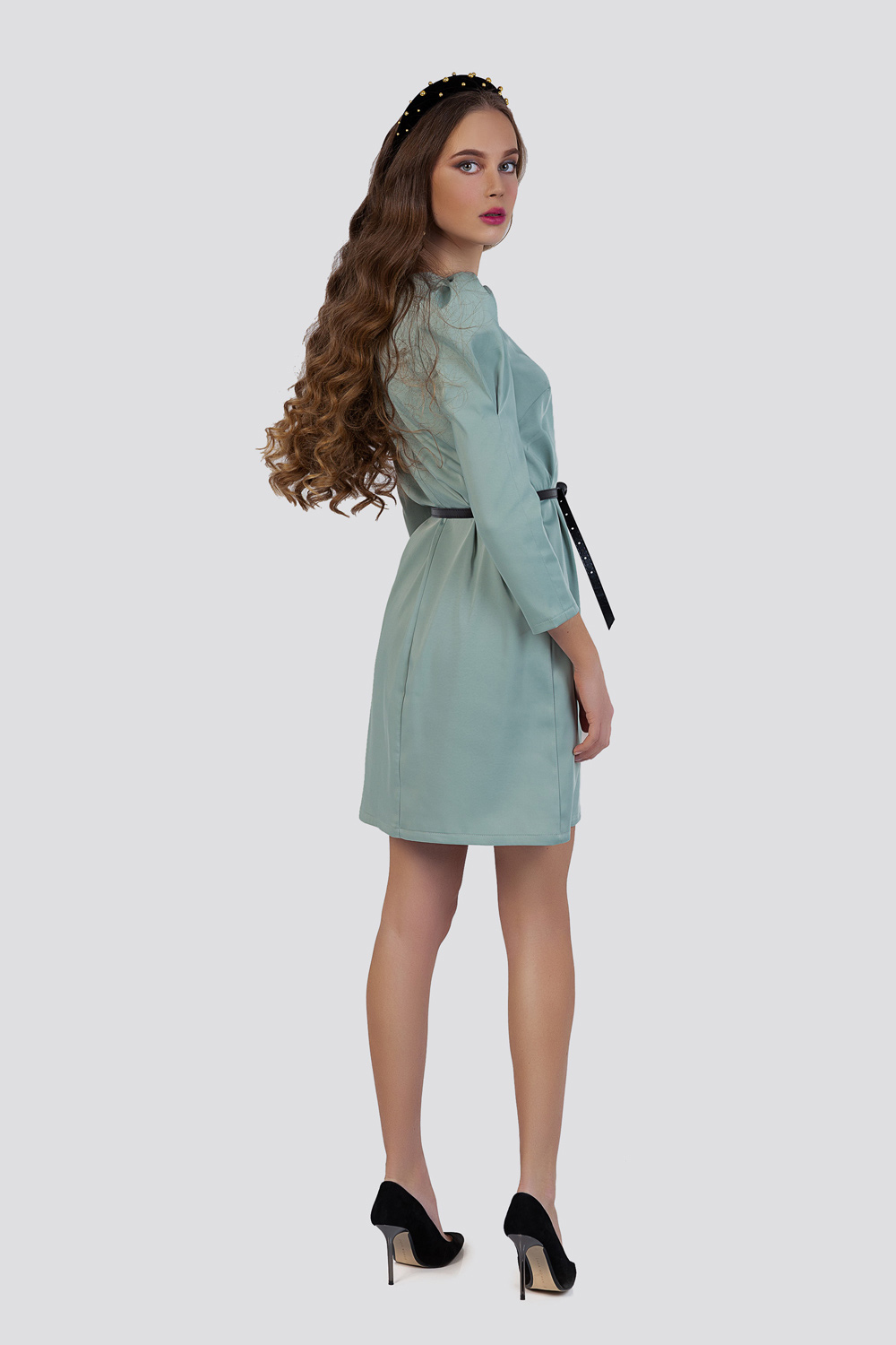 Mint mini dress with belt