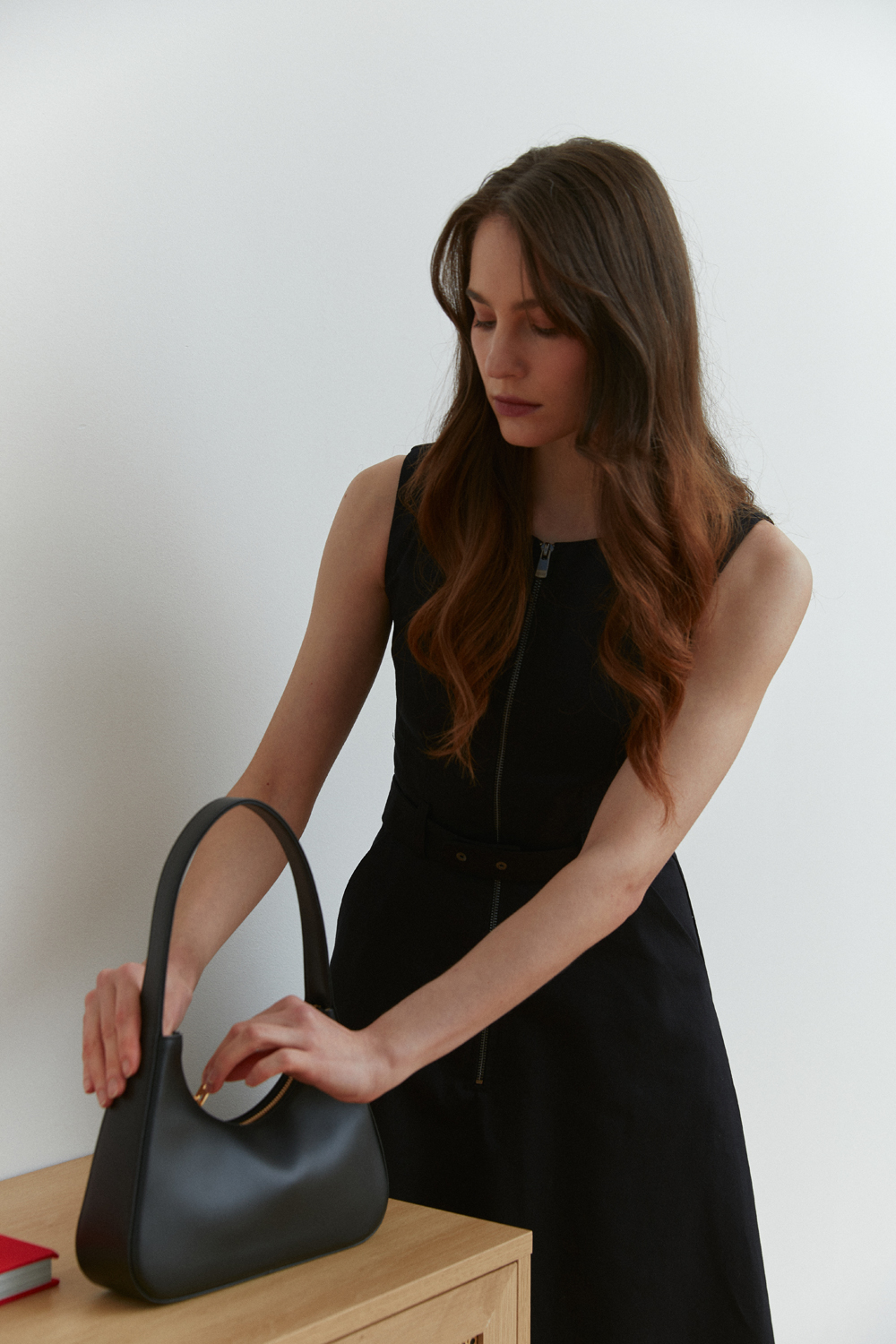 Black cotton sleeveless dress