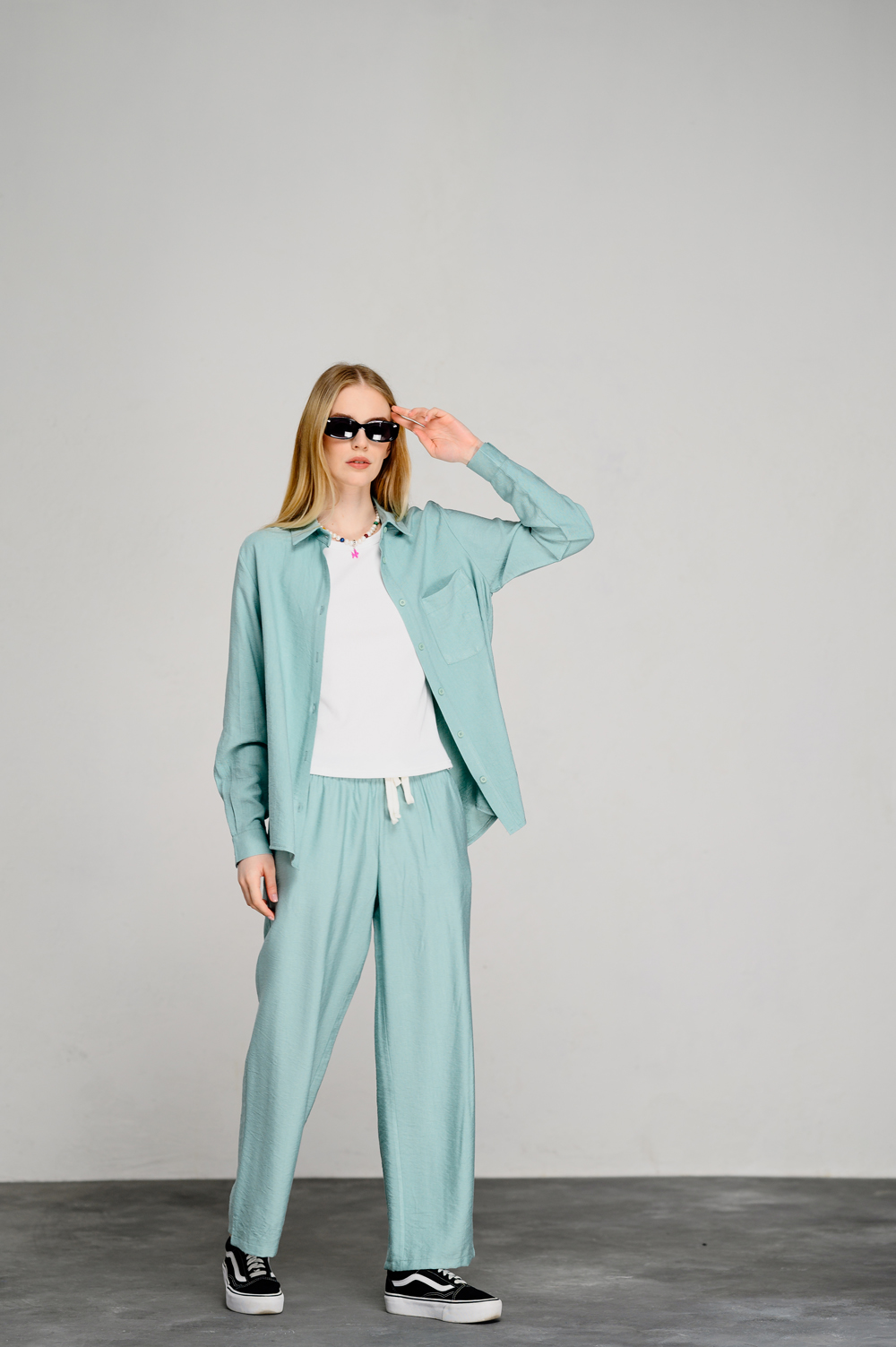 Mint elasticated loose trousers