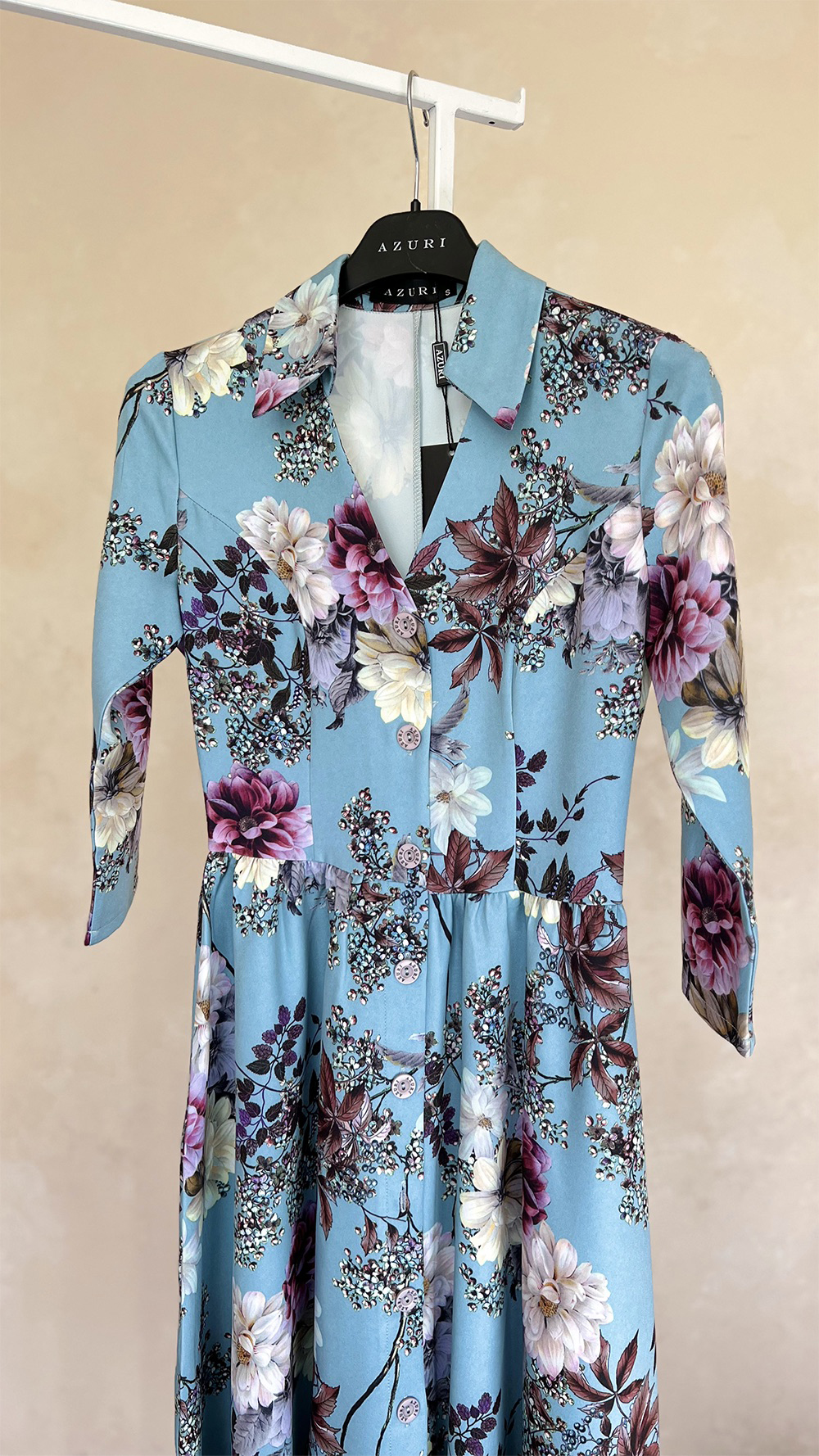 Floral print shirt dress