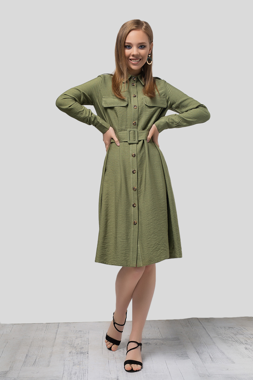 Linen khaki dress  