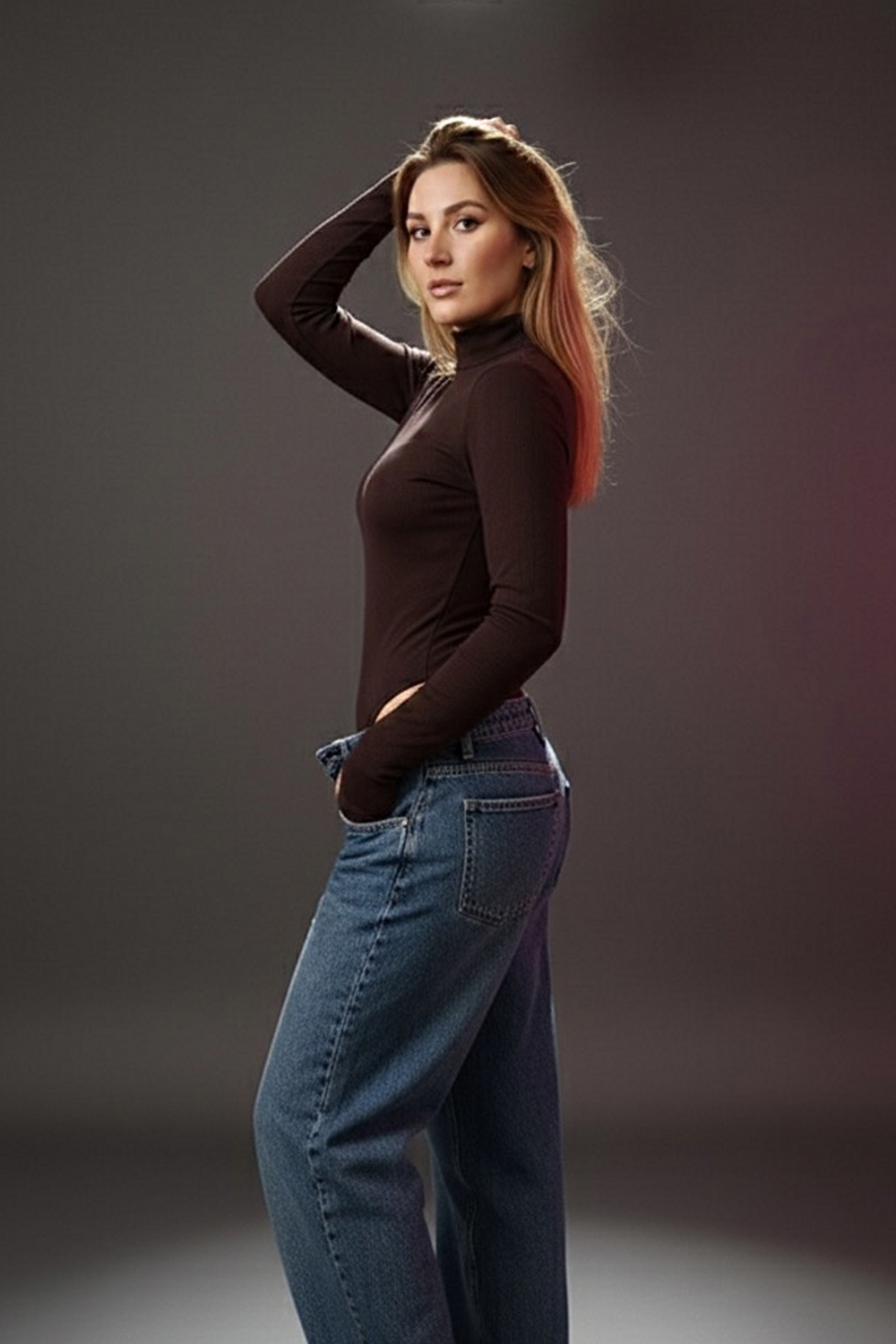 Insulated bodysuit with a high collar in the color