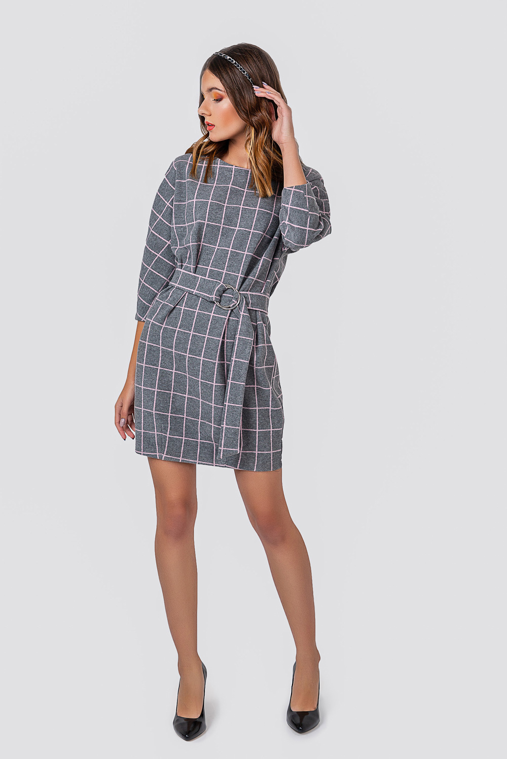 Angora checkered dress