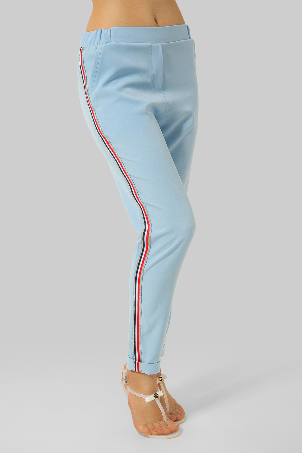 Light blue pants with lampposts