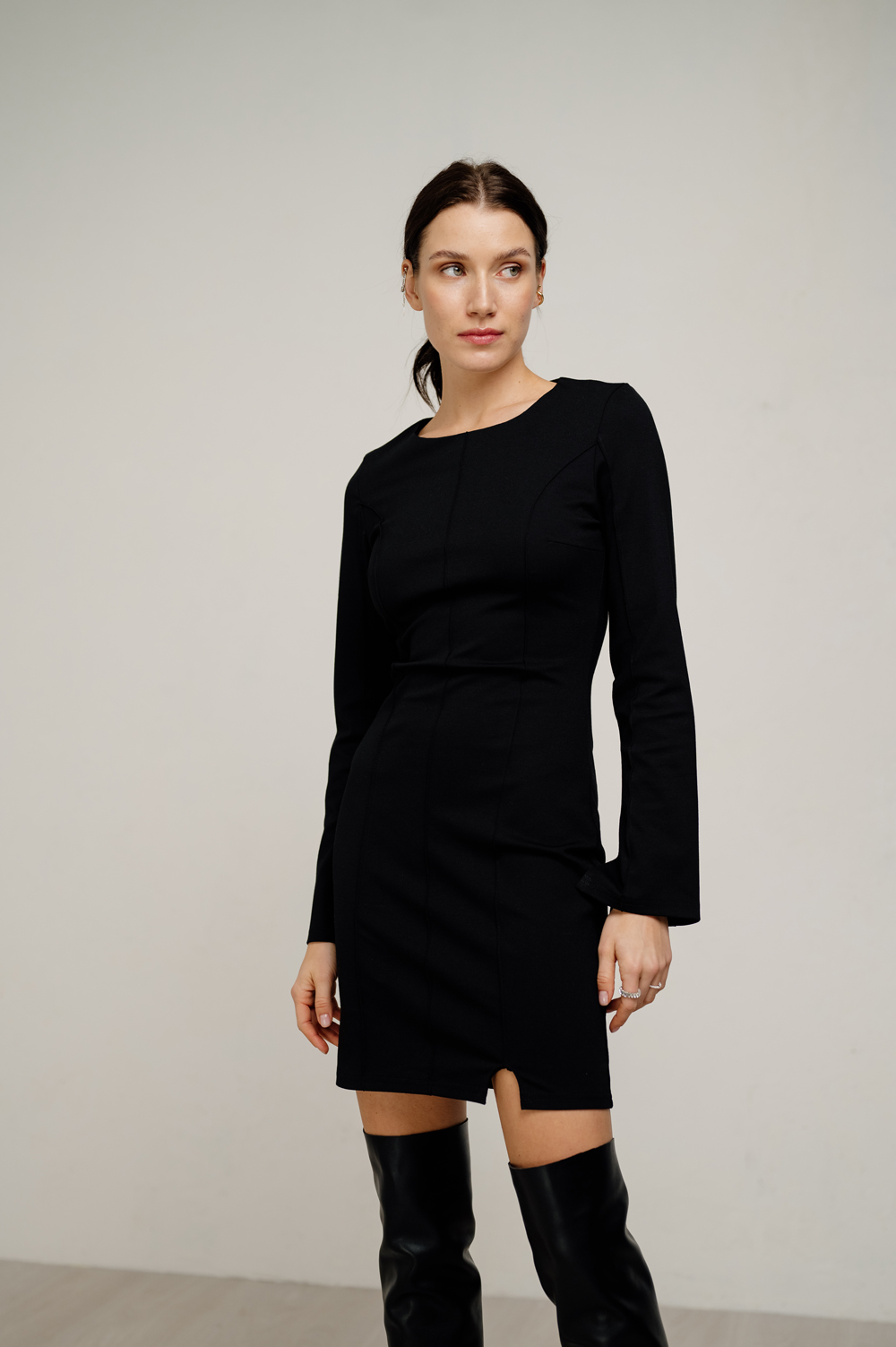 Stylish black mini dress