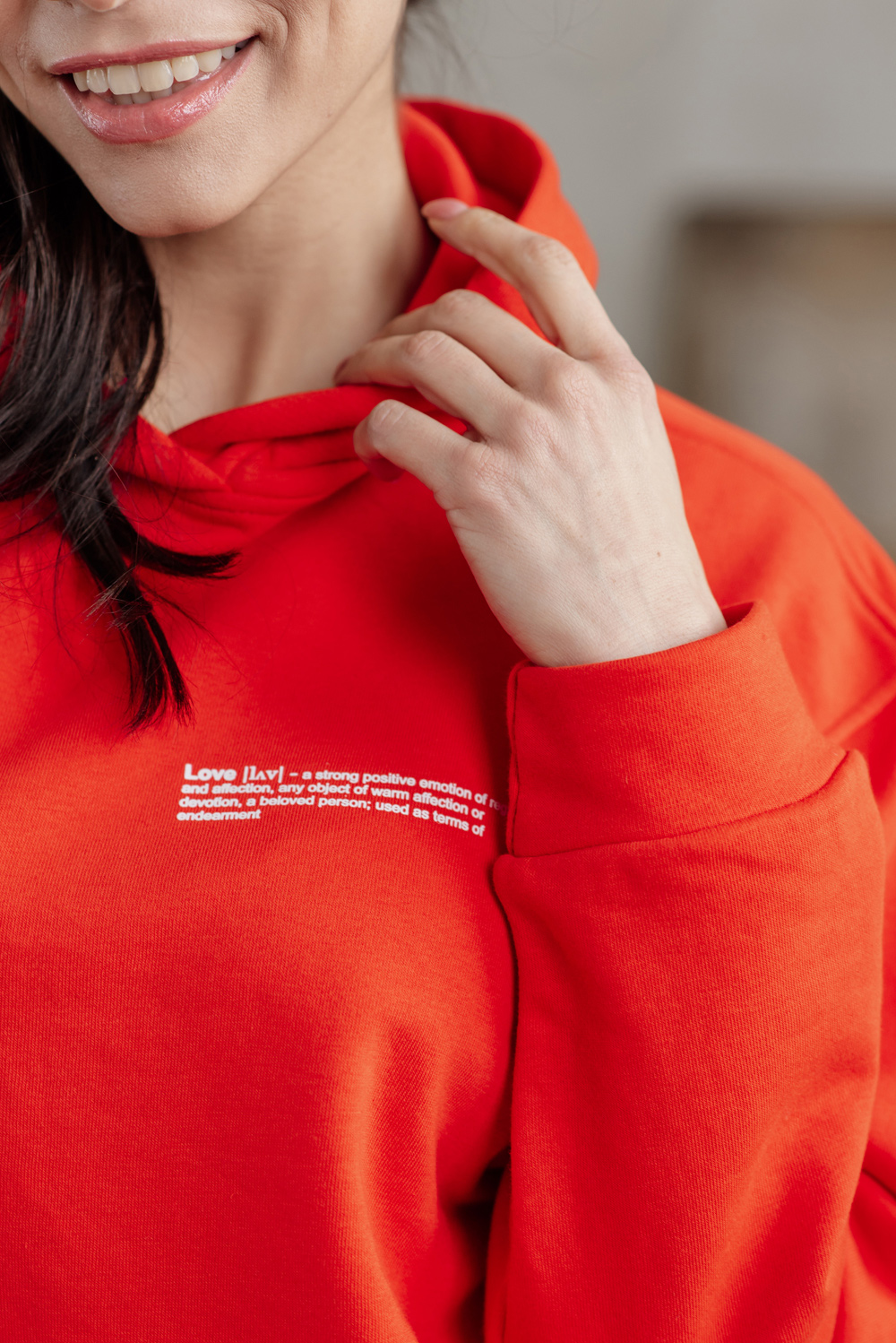 Orange slogan sweatshirt