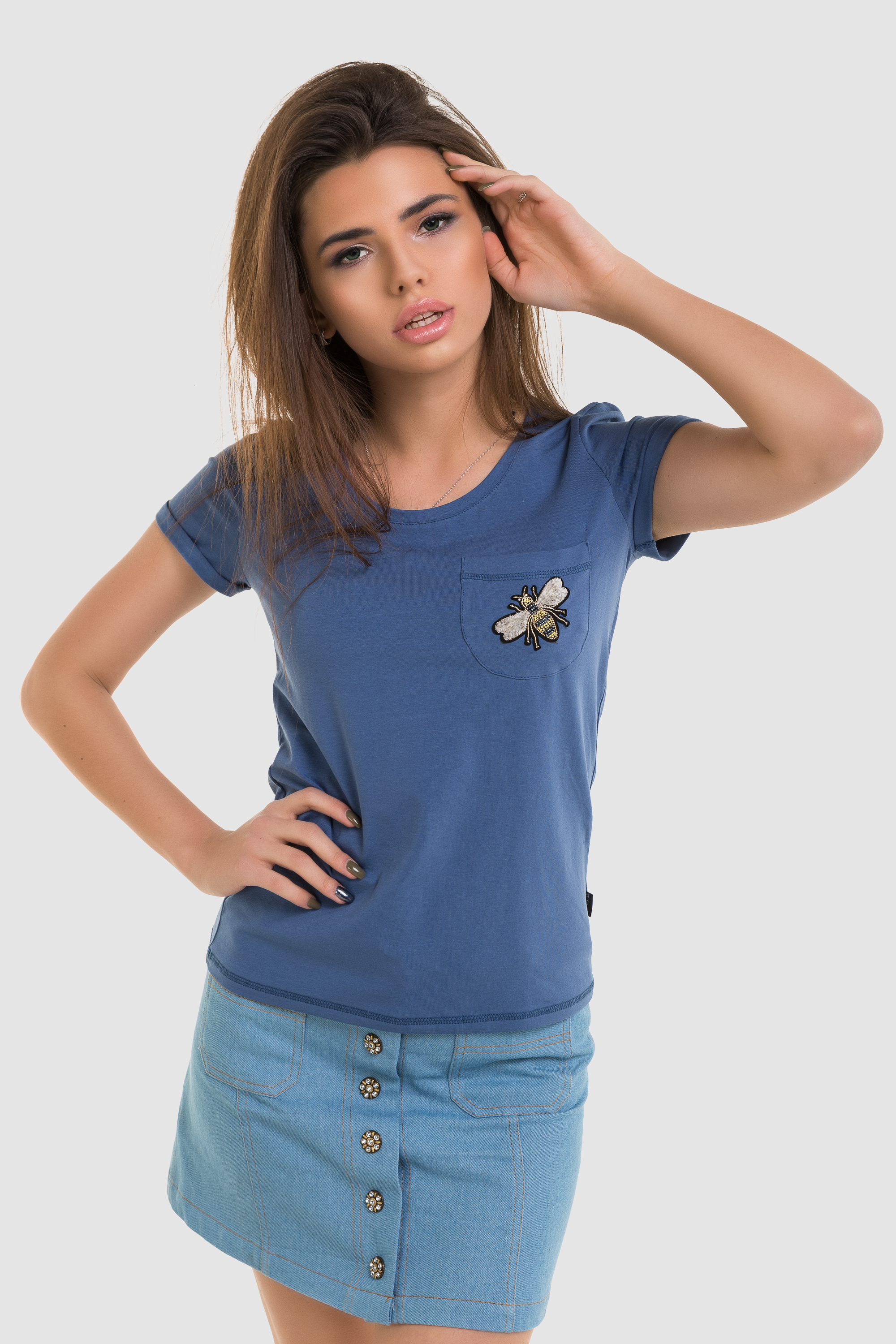 Blue T-shirt with patch