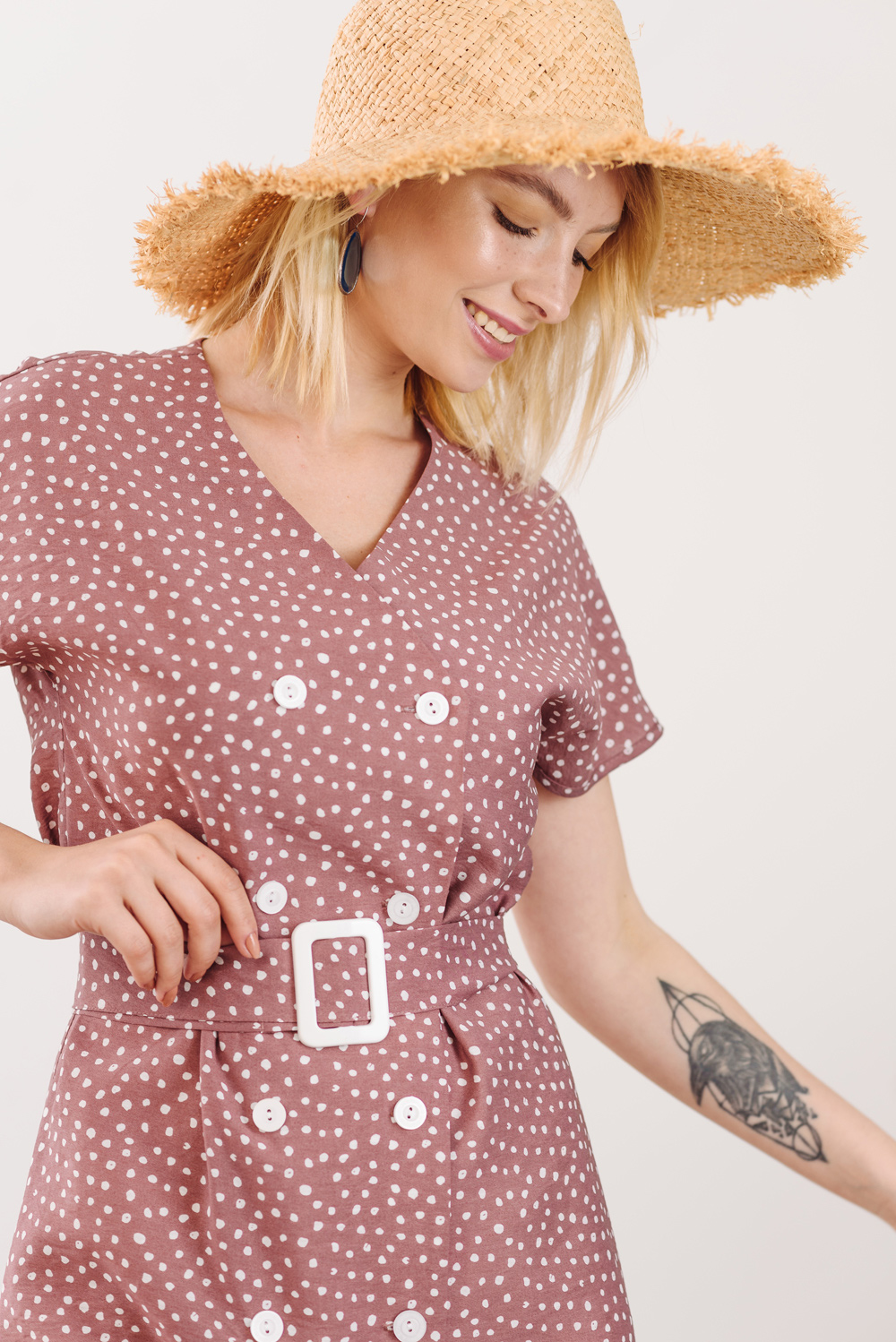 Short polka dot summer dress