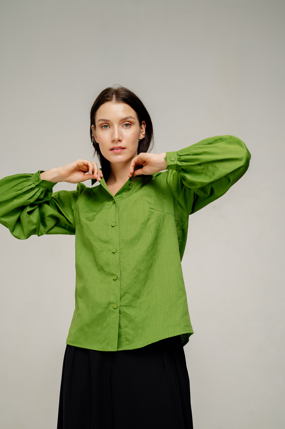 Green straight fit shirt