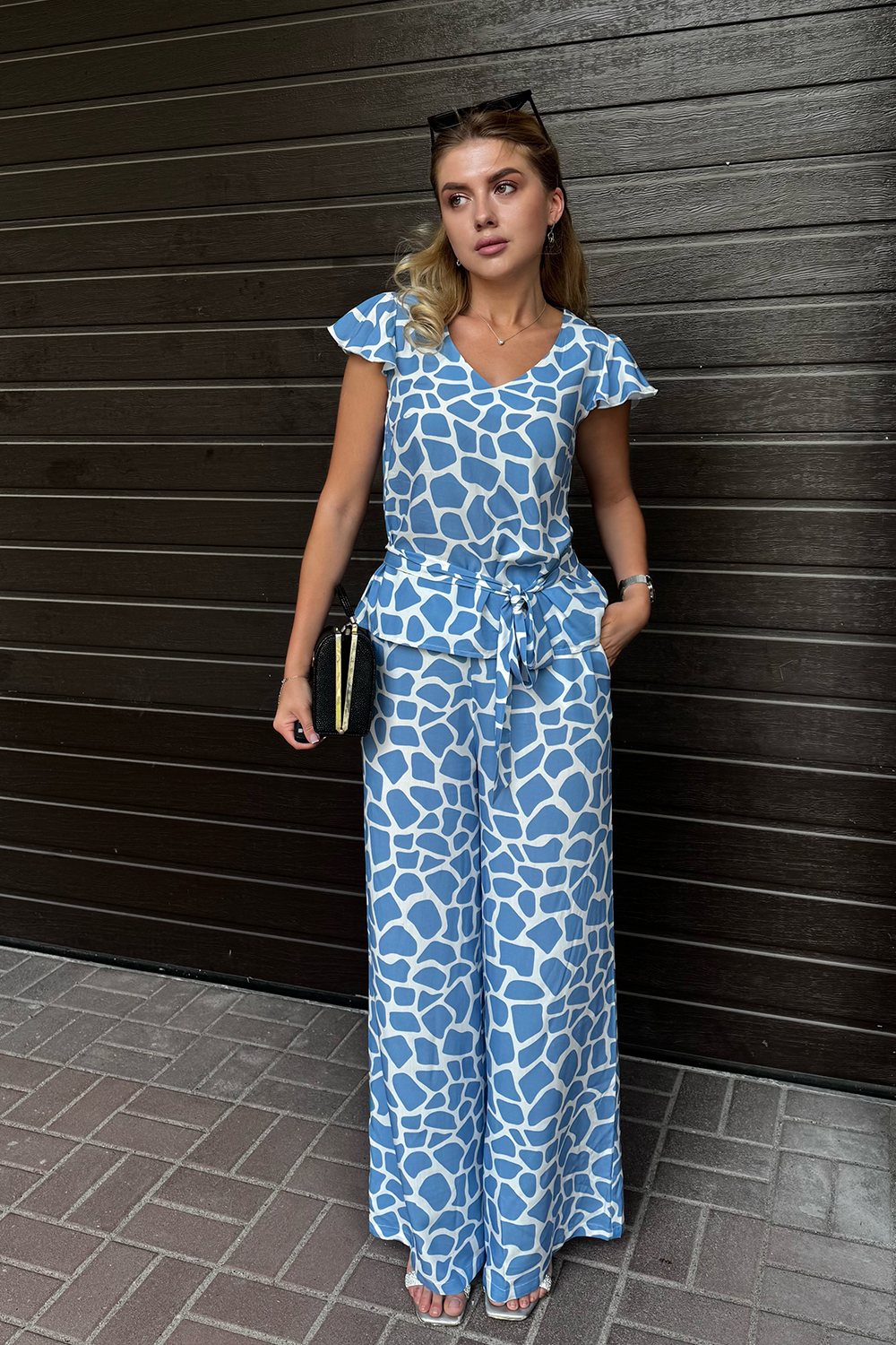 Blue cotton suit