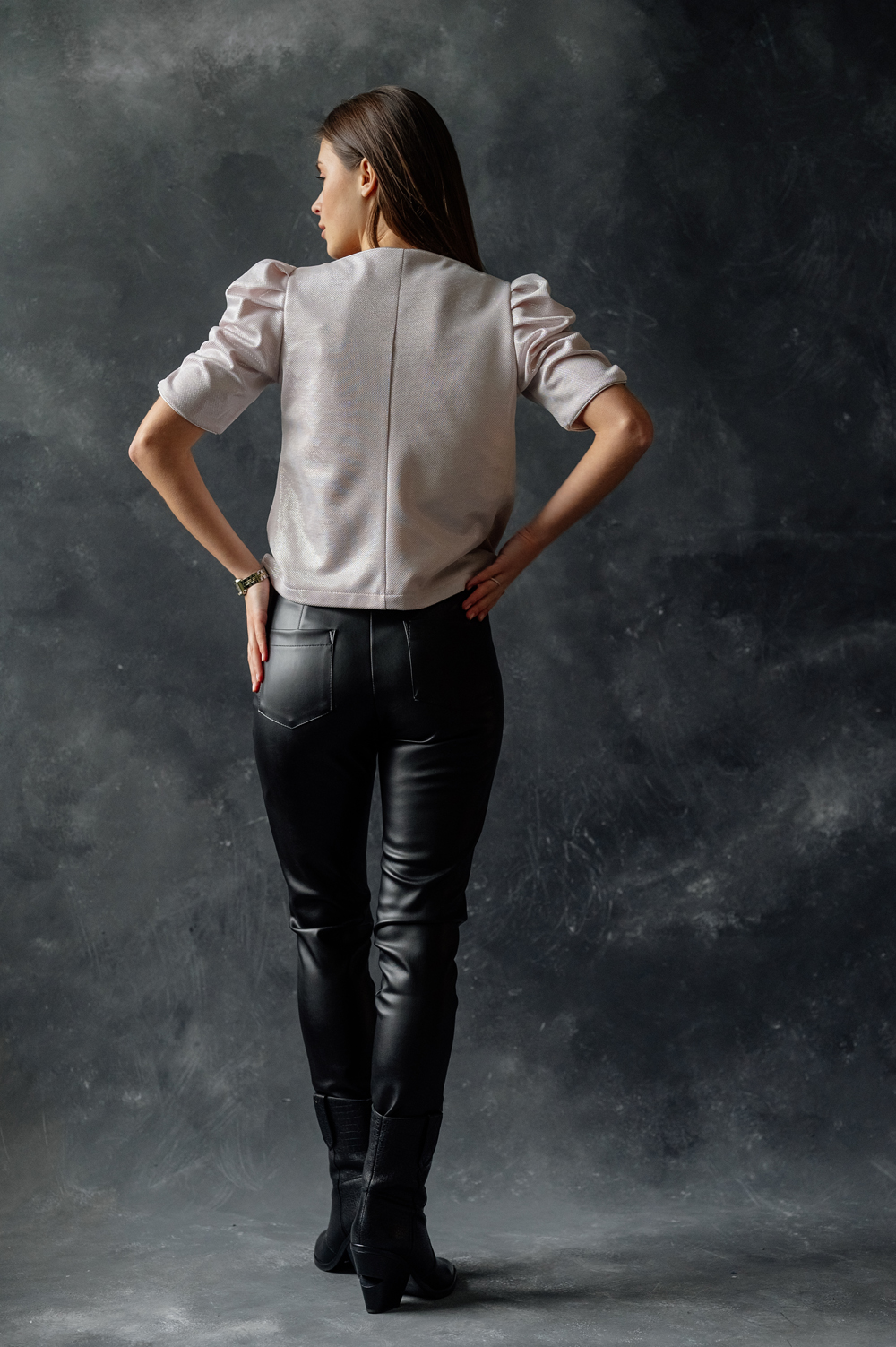 Black leather leggings with fleece Women s clothing store TM AZURI
