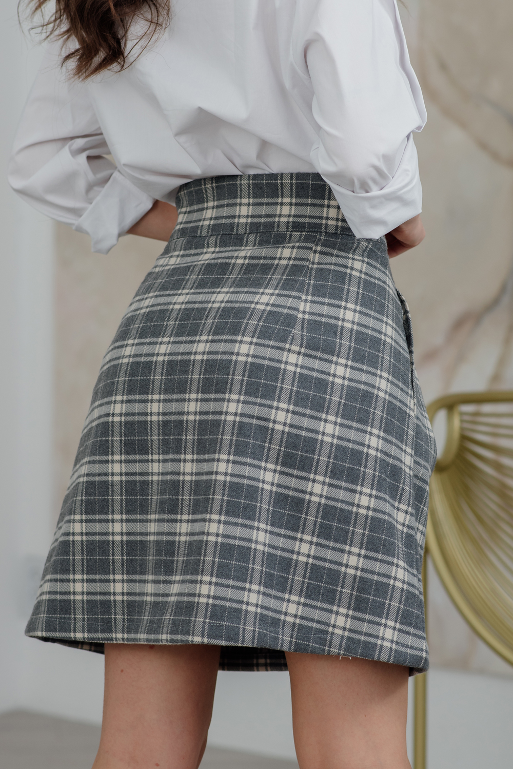 Check A Line Skirt