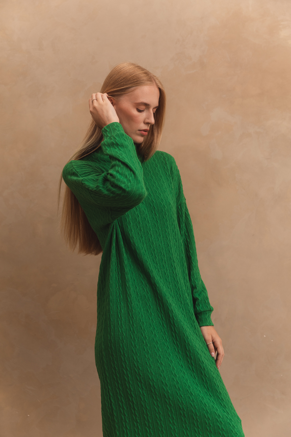 Green dress in soft jersey