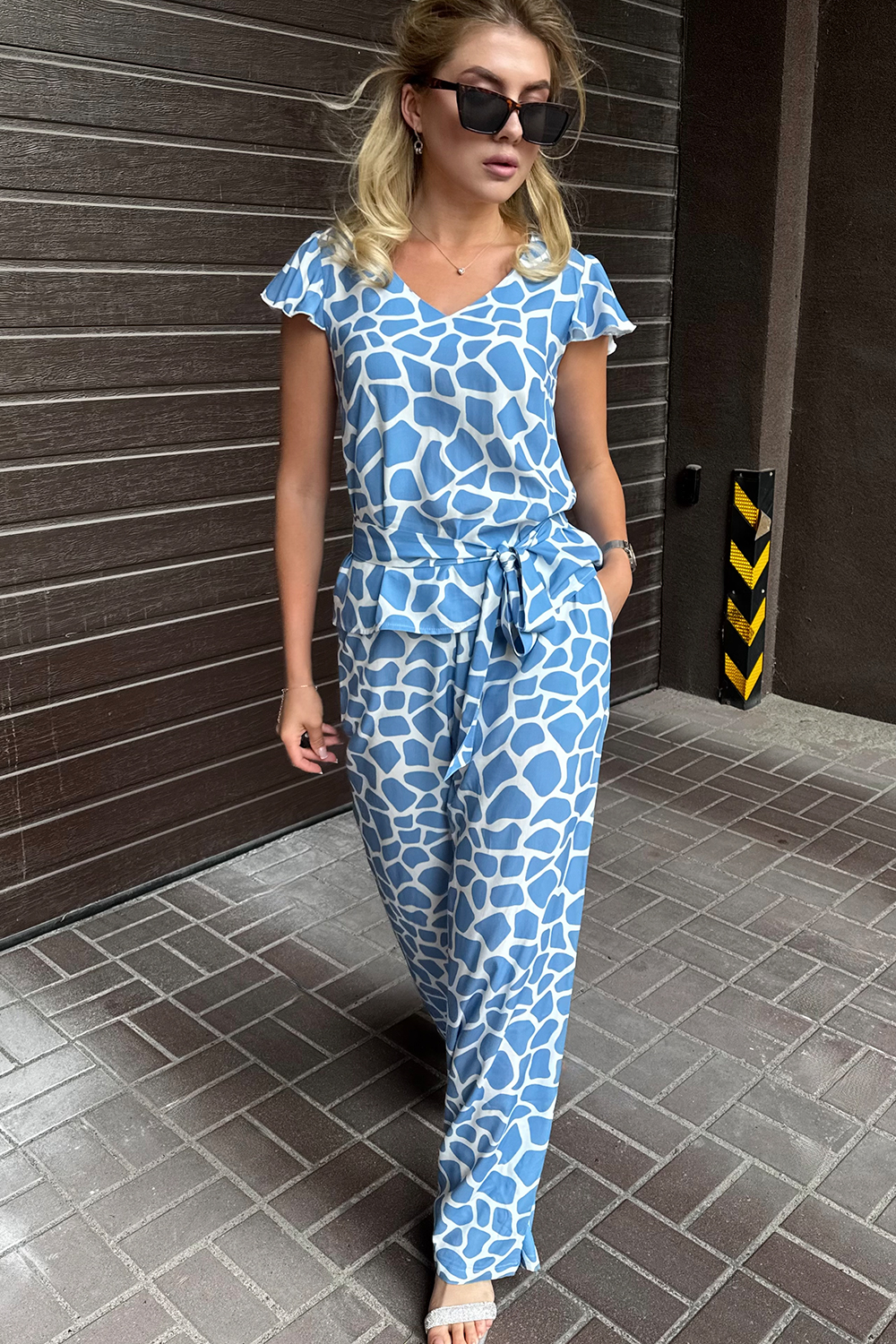 Blue cotton suit