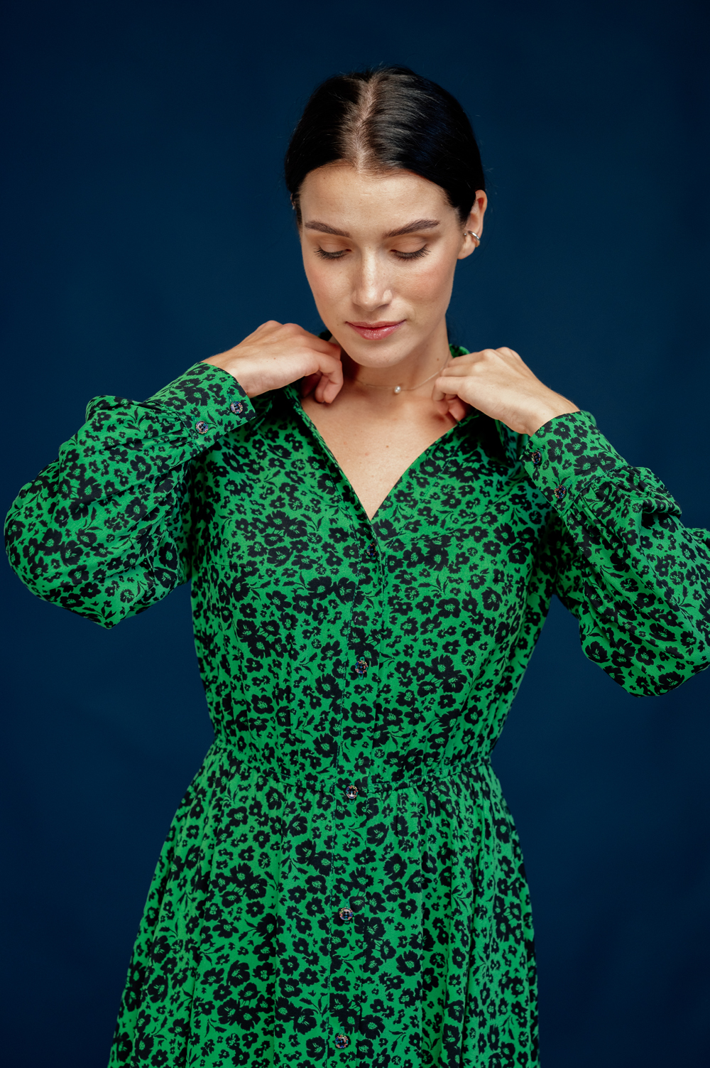 Loose green midi dress