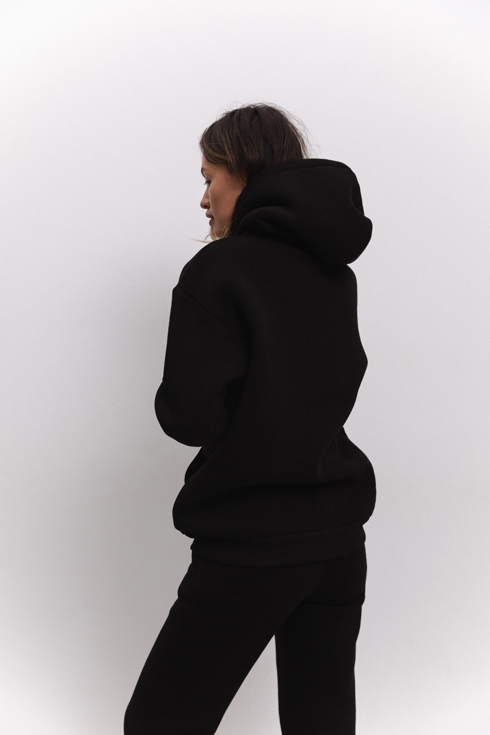 Black sweatshirt with hood