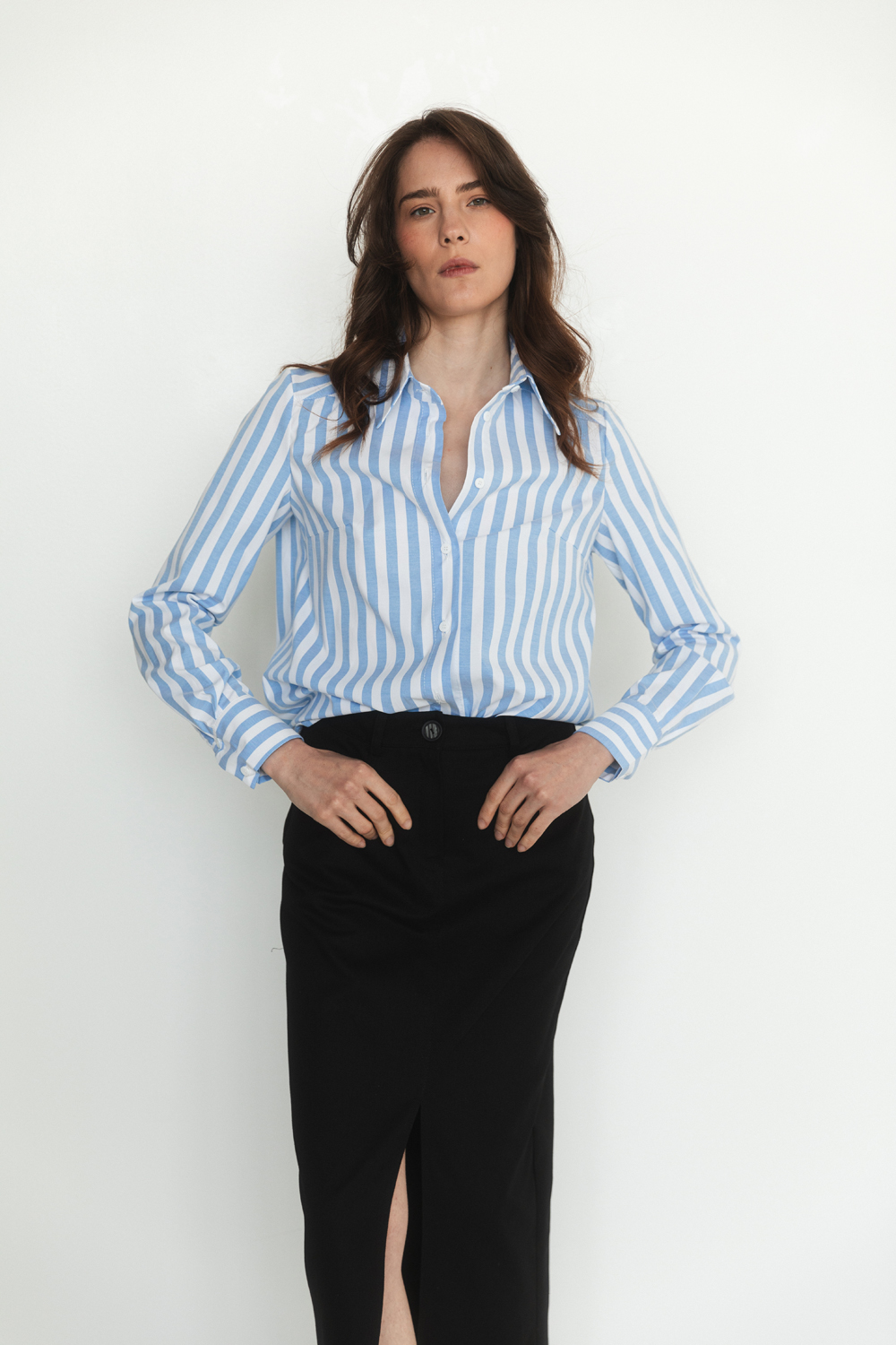 Blue striped blouse