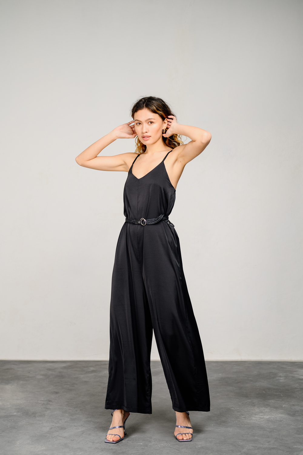 Elegant black Armani silk jumpsuit