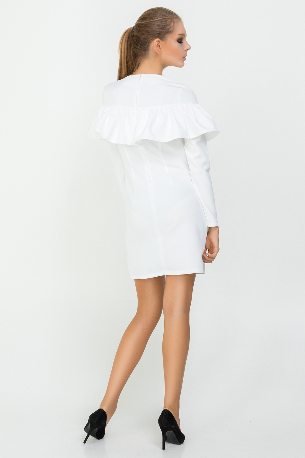 White pelerine dress