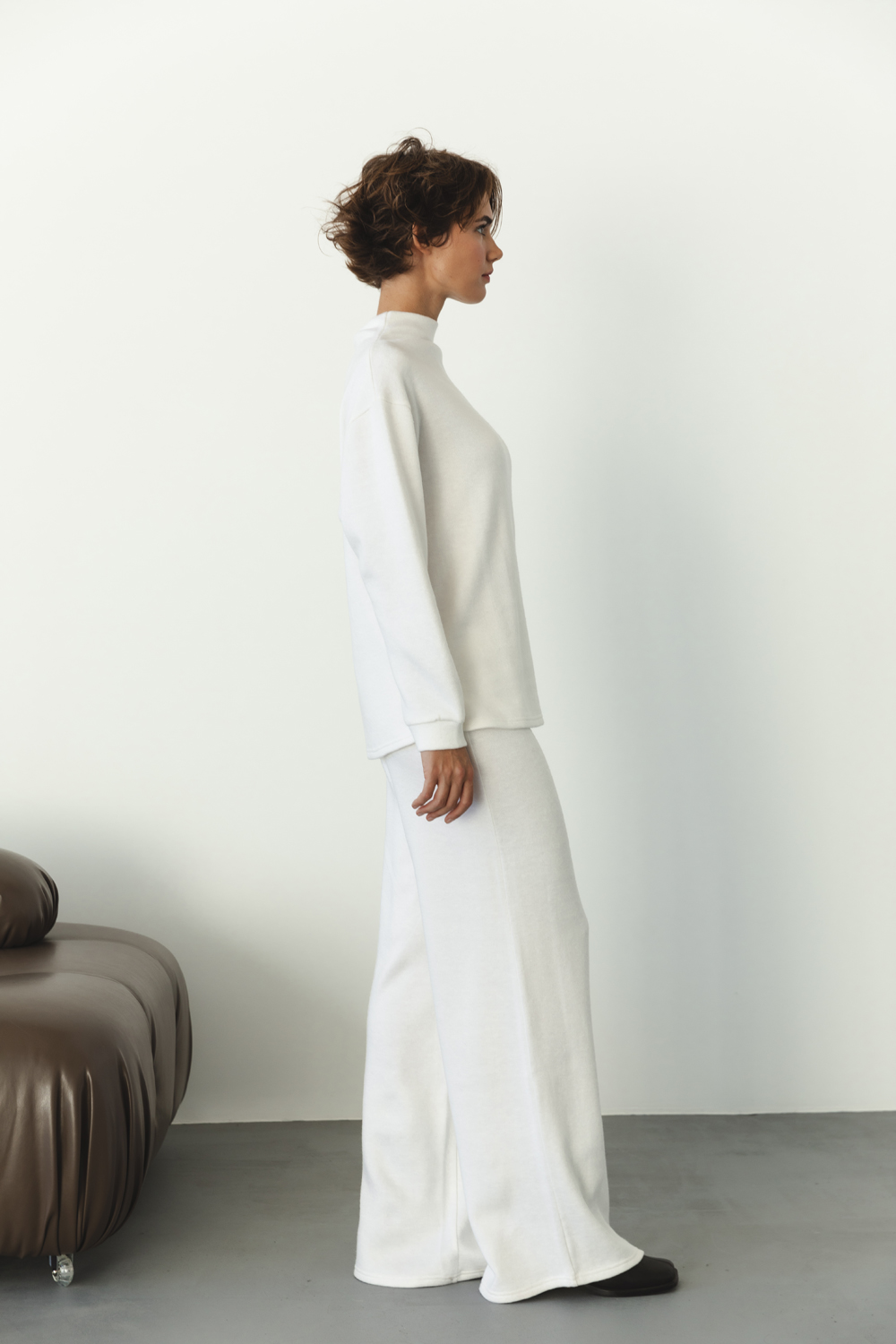 Milk angora pantsuit