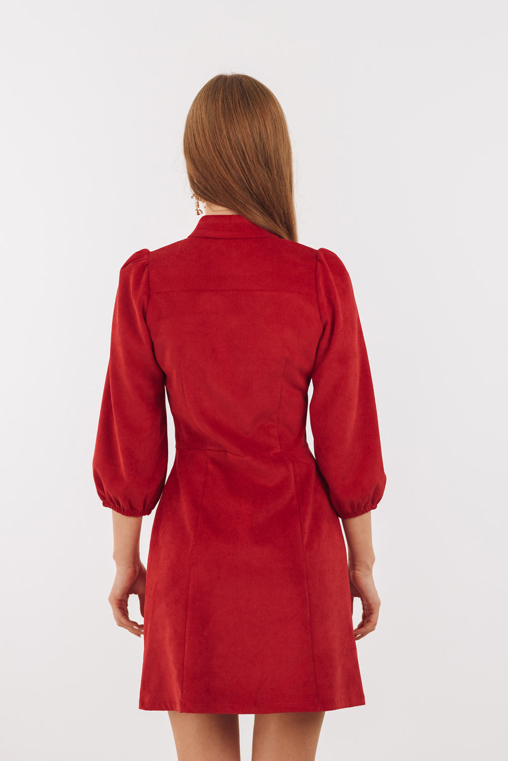 Red corduroy dress
