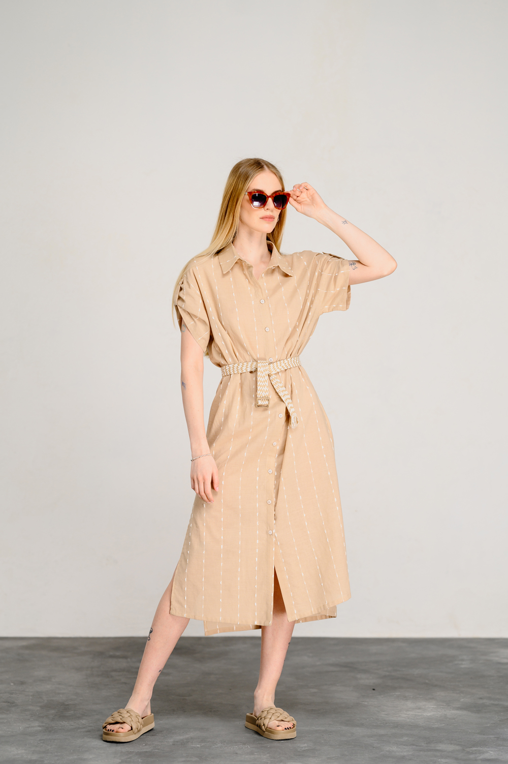 Robe dress loose cut in color 