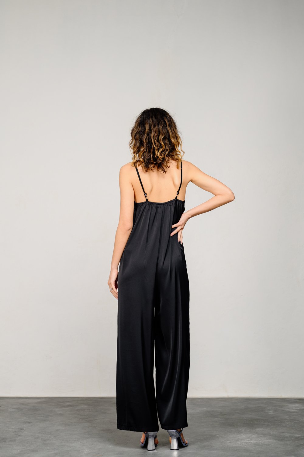 Elegant black Armani silk jumpsuit