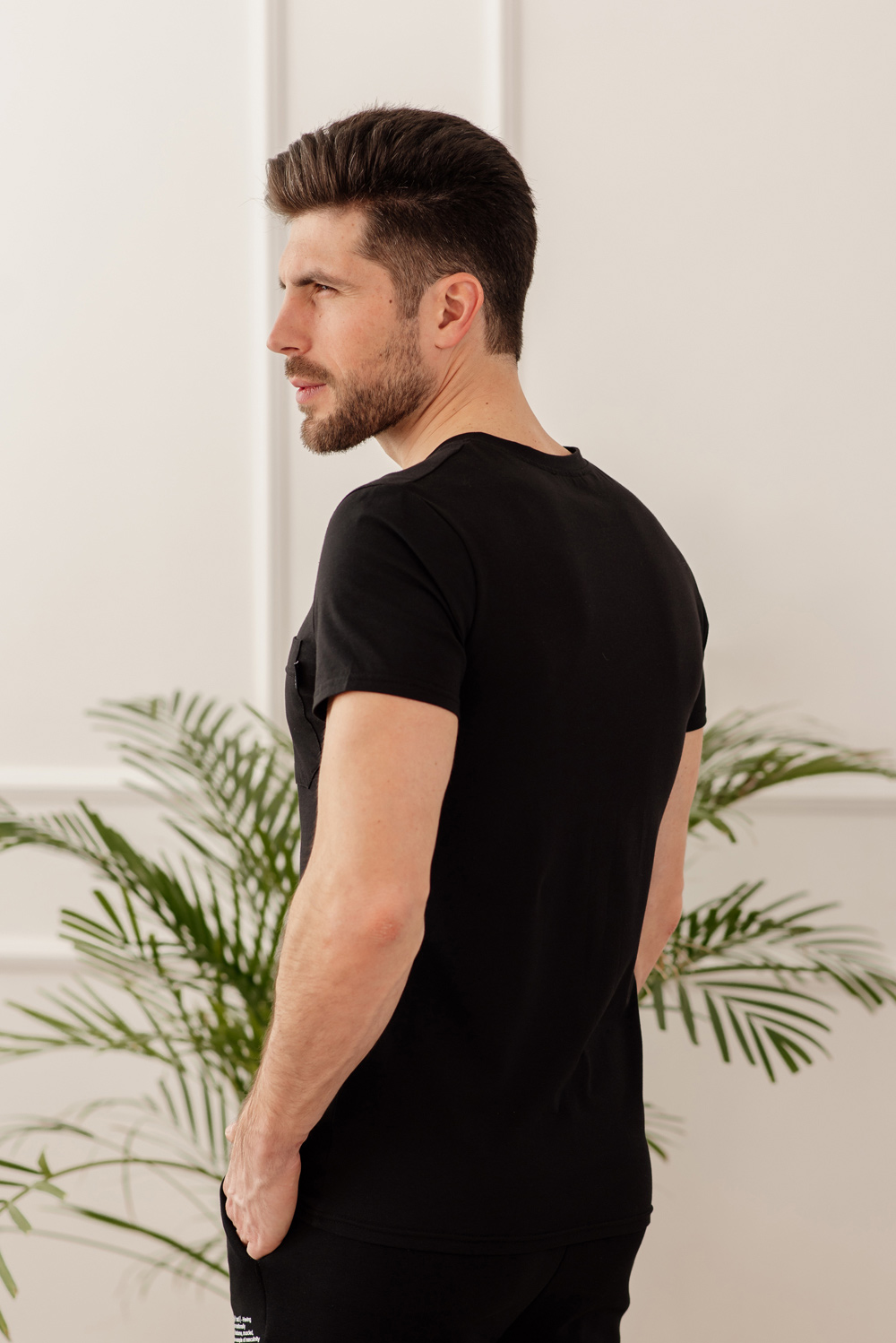 Black T-shirt with pocket