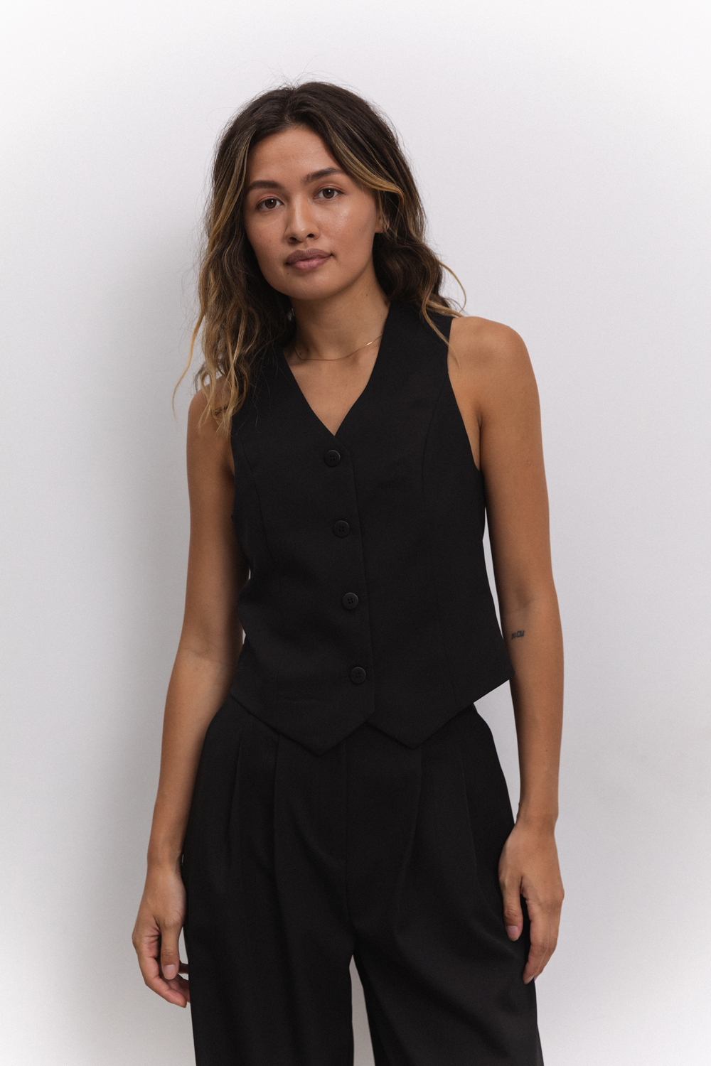 Black V-Neck Vest