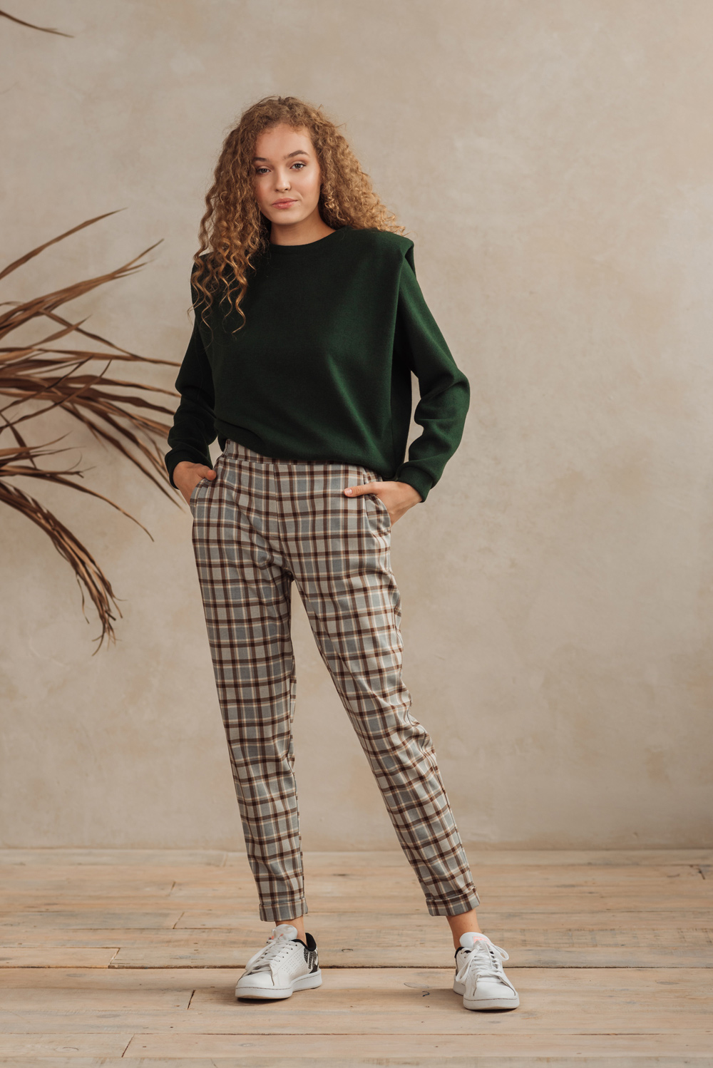 Brown check trousers