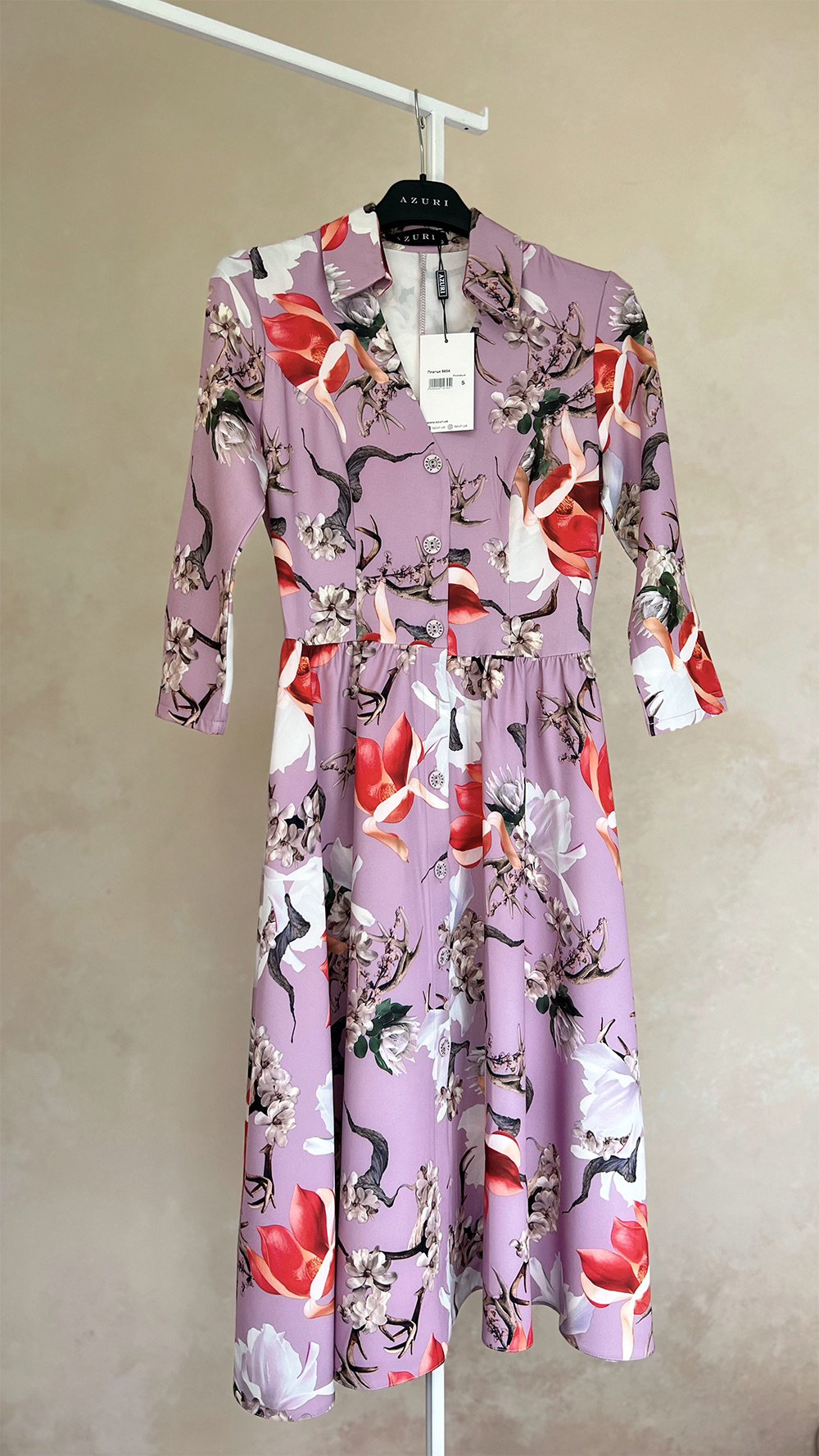 Floral print shirt dress